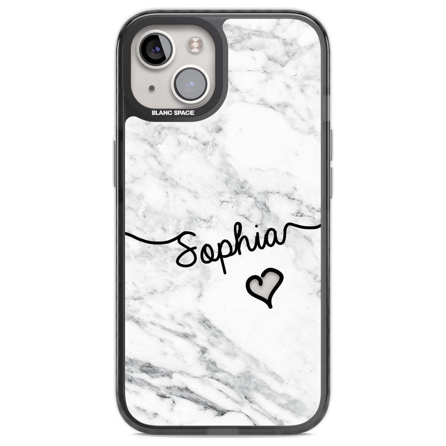 Personalised White Marble Heart