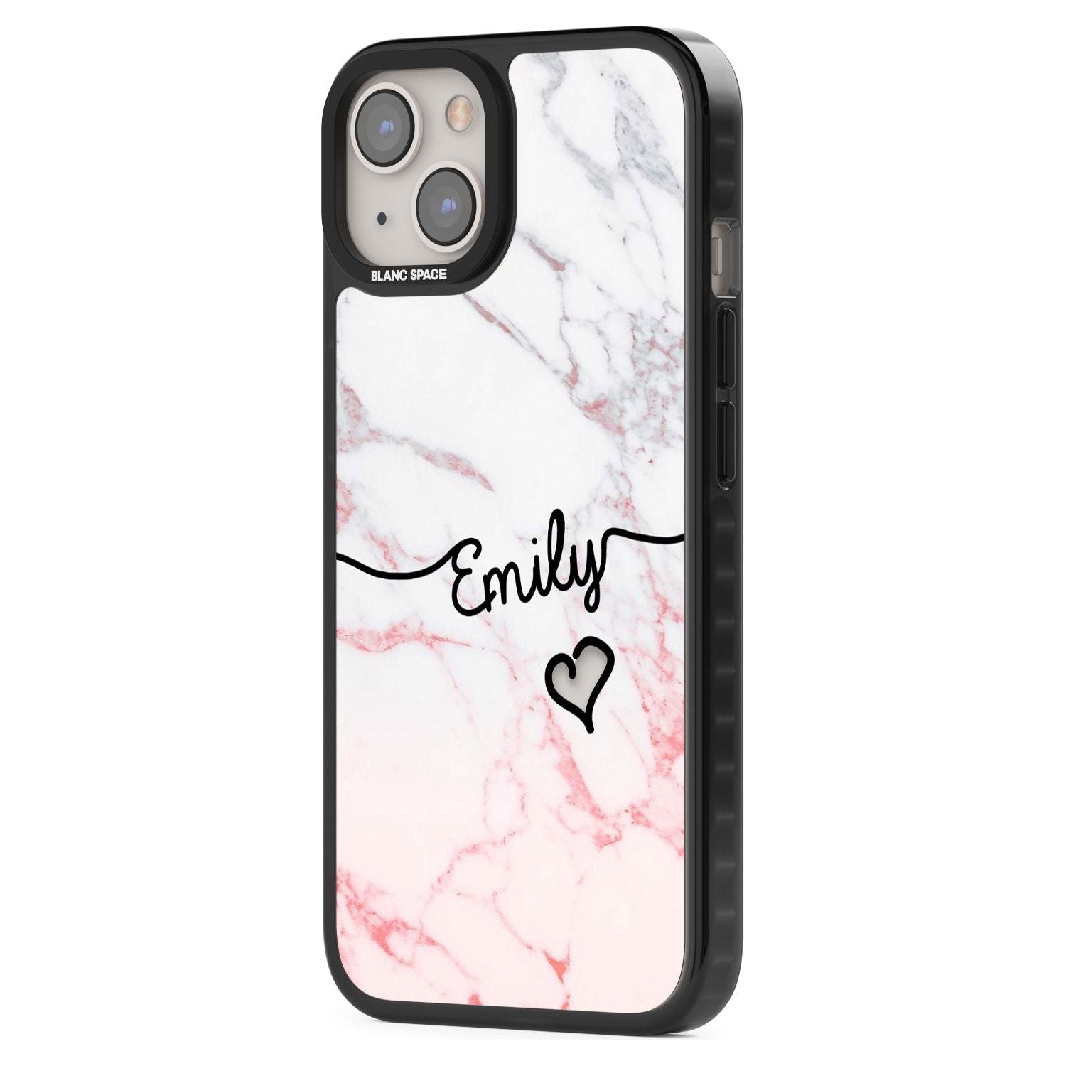 Personalised Pink Fade Marble Heart