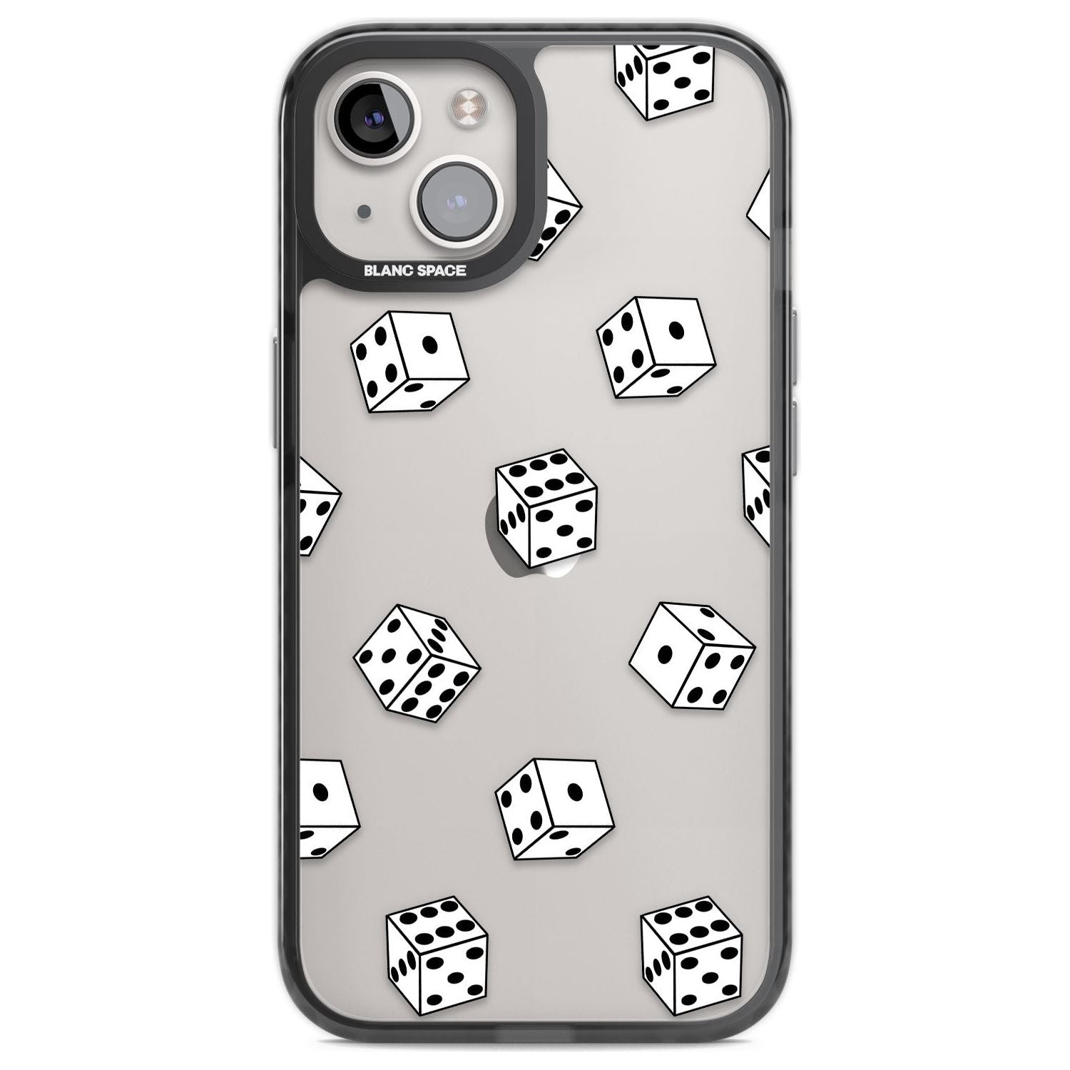 Clear Dice Pattern Phone Case iPhone 13 / Black Impact Case,iPhone 12 Pro / Black Impact Case,iPhone 12 / Black Impact Case,iPhone 14 / Black Impact Case,iPhone 15 Plus / Black Impact Case,iPhone 15 / Black Impact Case Blanc Space