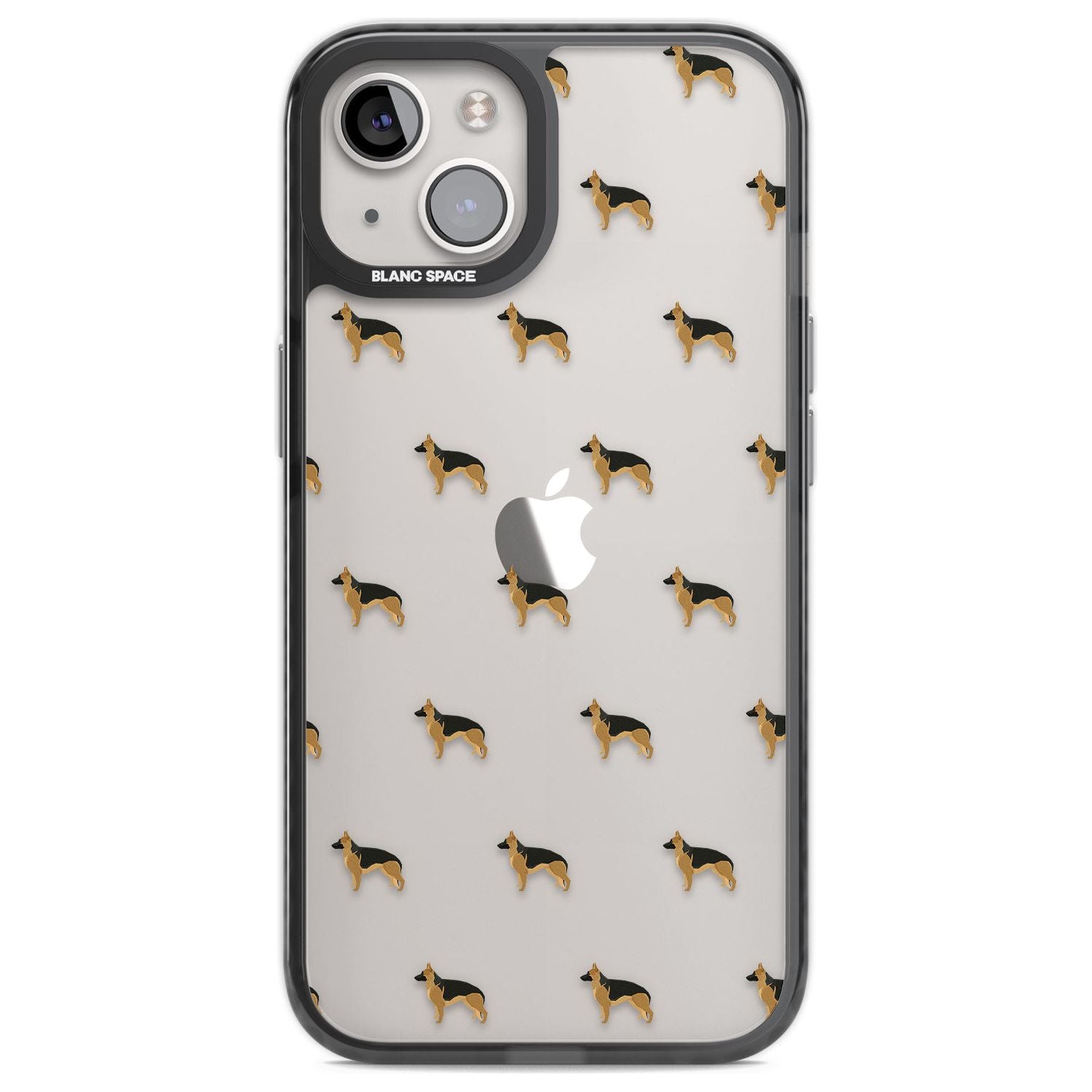 German Sherpard Dog Pattern Clear Phone Case iPhone 12 / Black Impact Case,iPhone 13 / Black Impact Case,iPhone 12 Pro / Black Impact Case,iPhone 14 / Black Impact Case,iPhone 15 Plus / Black Impact Case,iPhone 15 / Black Impact Case Blanc Space