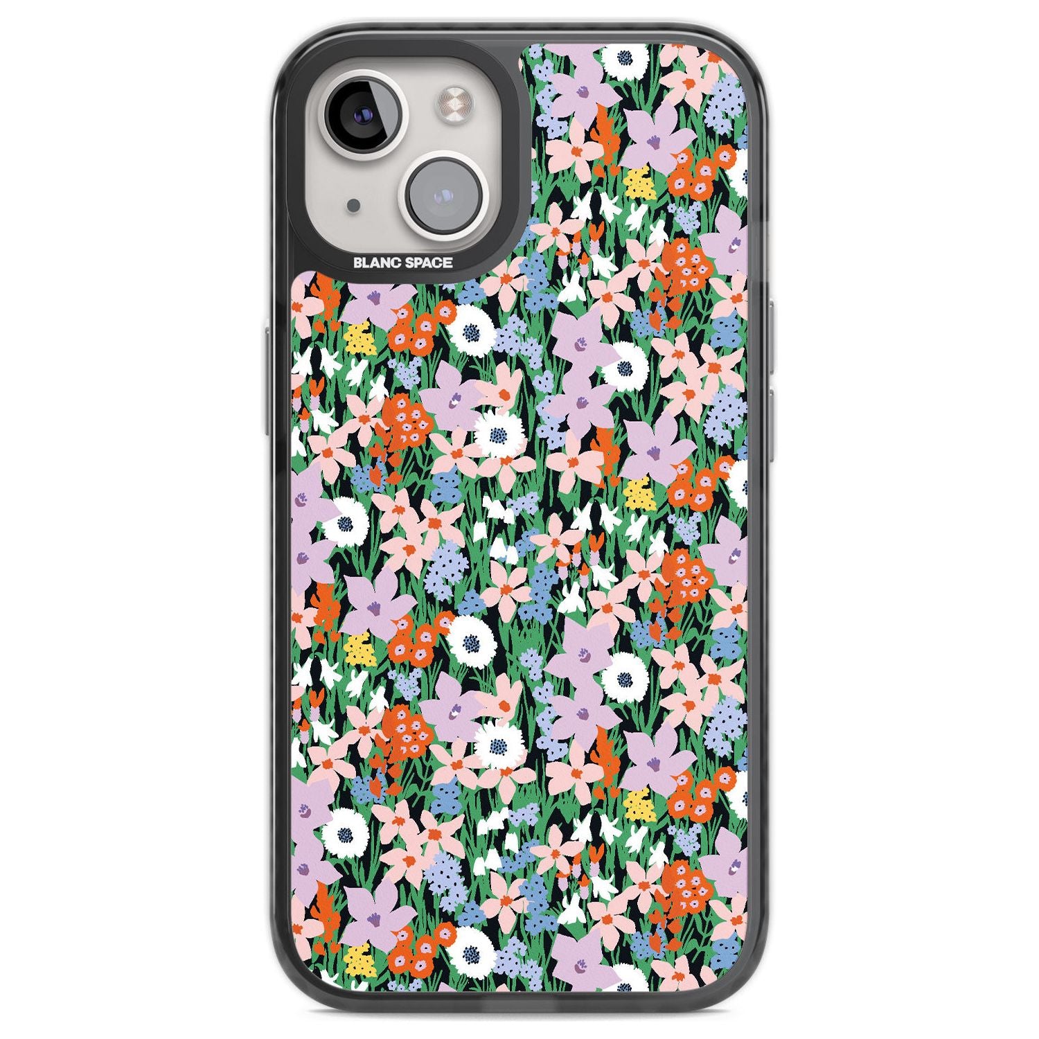 Jazzy Floral Mix: Solid Phone Case iPhone 12 / Black Impact Case,iPhone 13 / Black Impact Case,iPhone 12 Pro / Black Impact Case,iPhone 14 / Black Impact Case,iPhone 15 Plus / Black Impact Case,iPhone 15 / Black Impact Case Blanc Space