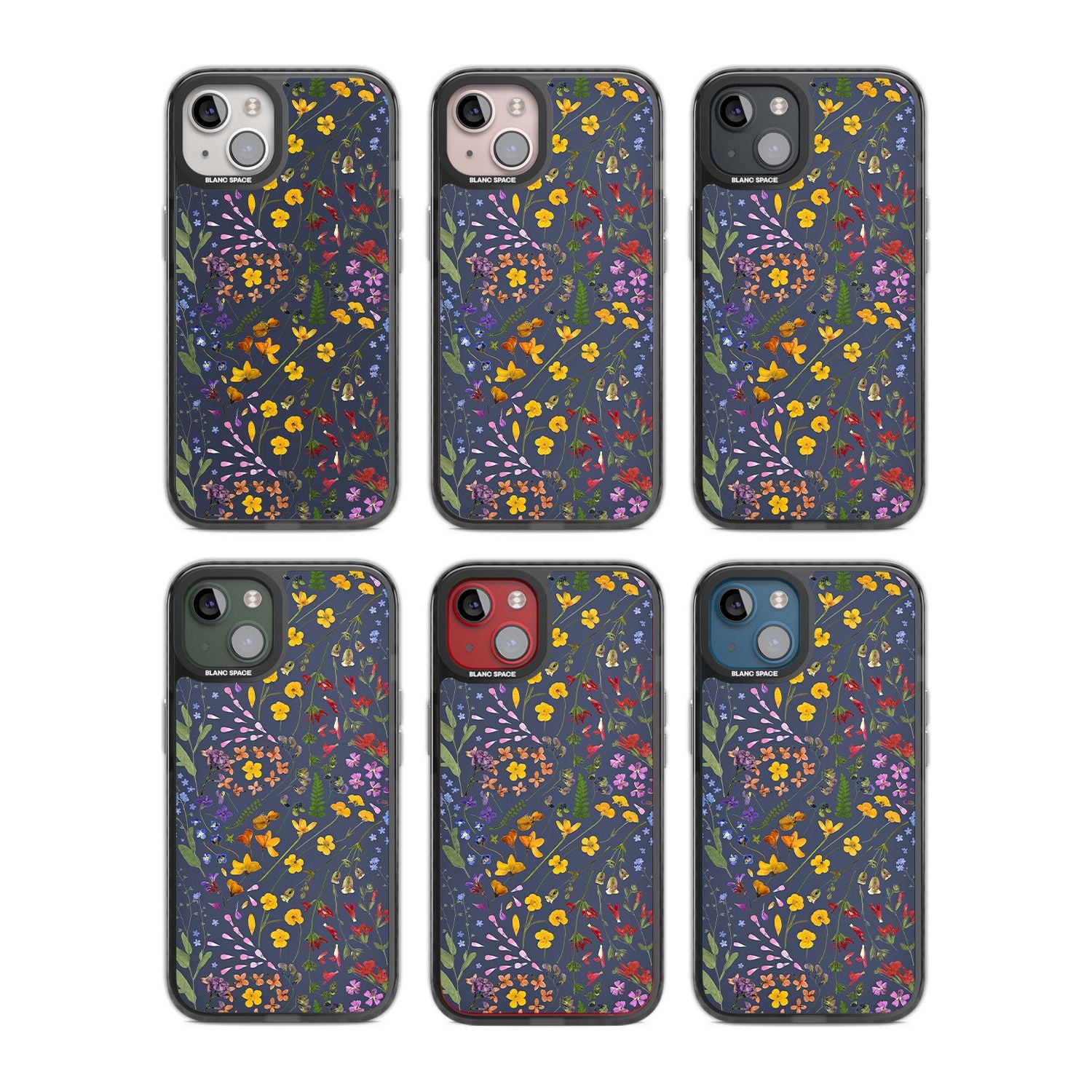 Wildflower Leaves Cluster Navy