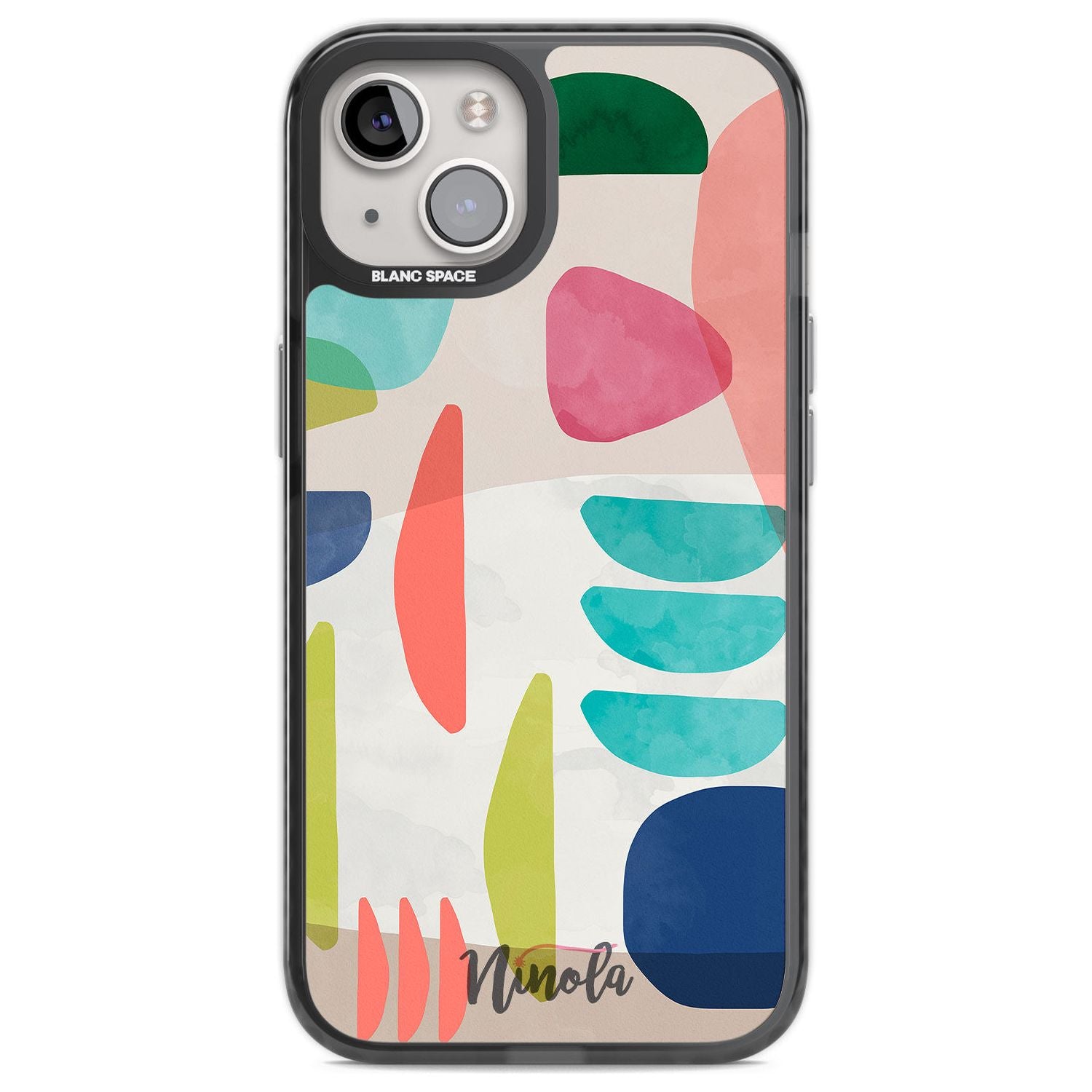 Organic Bold Shapes Phone Case iPhone 12 / Black Impact Case,iPhone 13 / Black Impact Case,iPhone 12 Pro / Black Impact Case,iPhone 14 / Black Impact Case,iPhone 15 Plus / Black Impact Case,iPhone 15 / Black Impact Case Blanc Space