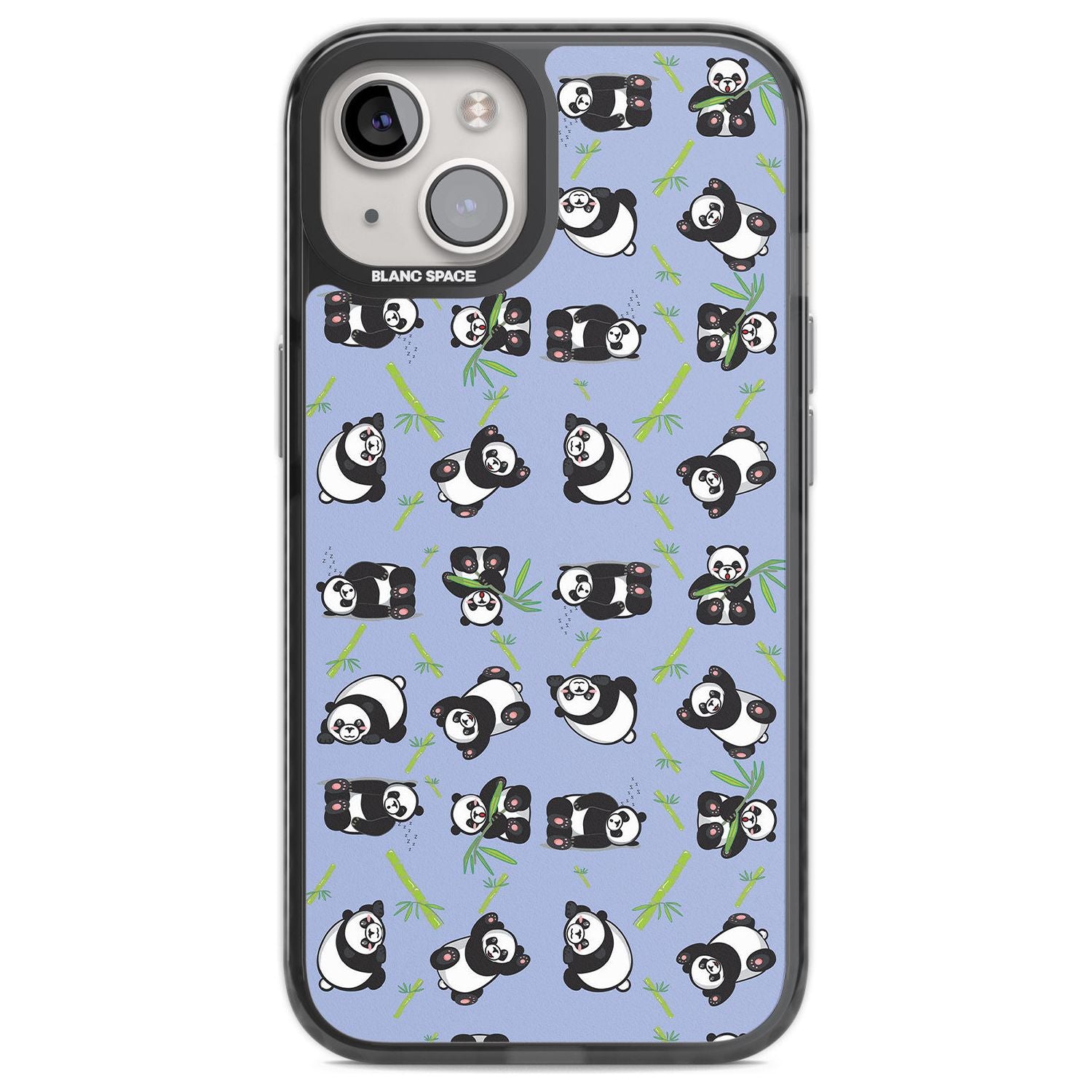 Panda Pattern Phone Case iPhone 13 / Black Impact Case,iPhone 14 / Black Impact Case,iPhone 15 / Black Impact Case,iPhone 15 Plus / Black Impact Case Blanc Space