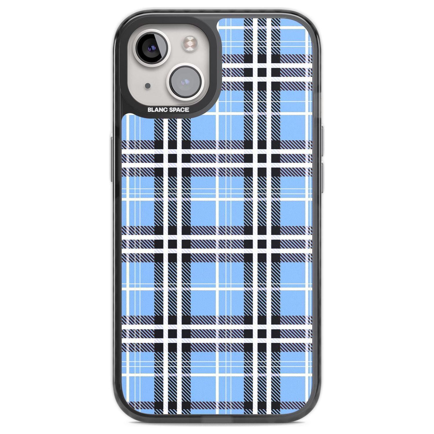 Blue Plaid Phone Case iPhone 13 / Black Impact Case,iPhone 12 Pro / Black Impact Case,iPhone 14 / Black Impact Case Blanc Space