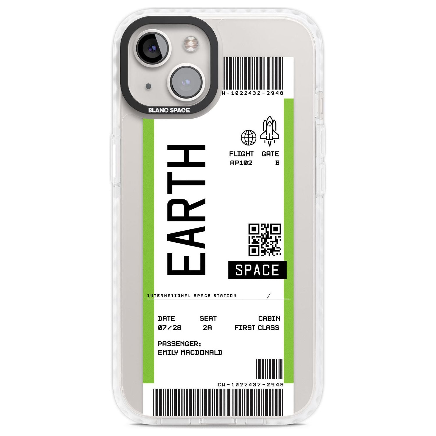 Personalised Earth Space Travel Ticket Custom Phone Case iPhone 13 / Impact Case,iPhone 14 / Impact Case,iPhone 15 Plus / Impact Case,iPhone 15 / Impact Case Blanc Space