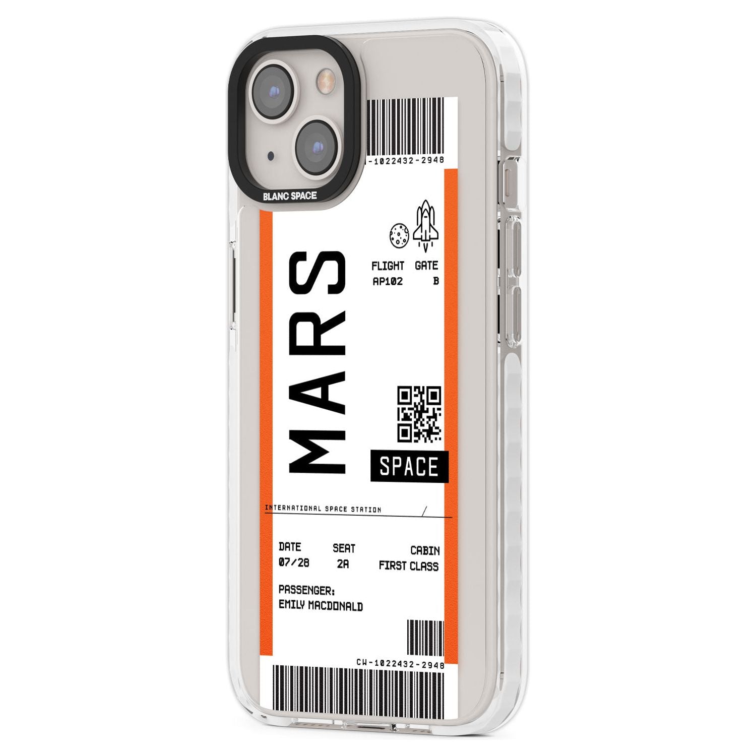 White Stars on Clear Phone Case for iPhone 14