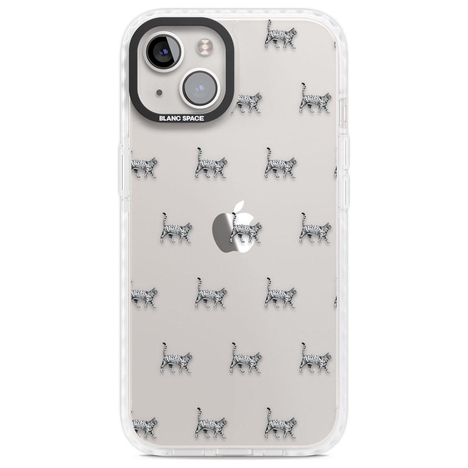 British Shorthair Cat Pattern Phone Case iPhone 13 / Impact Case,iPhone 14 / Impact Case,iPhone 15 Plus / Impact Case,iPhone 15 / Impact Case Blanc Space