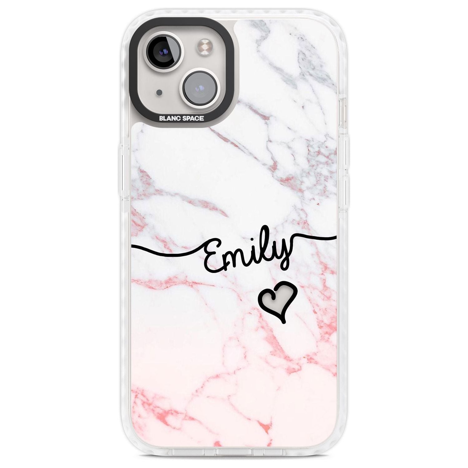 Personalised Pink Fade Marble Heart