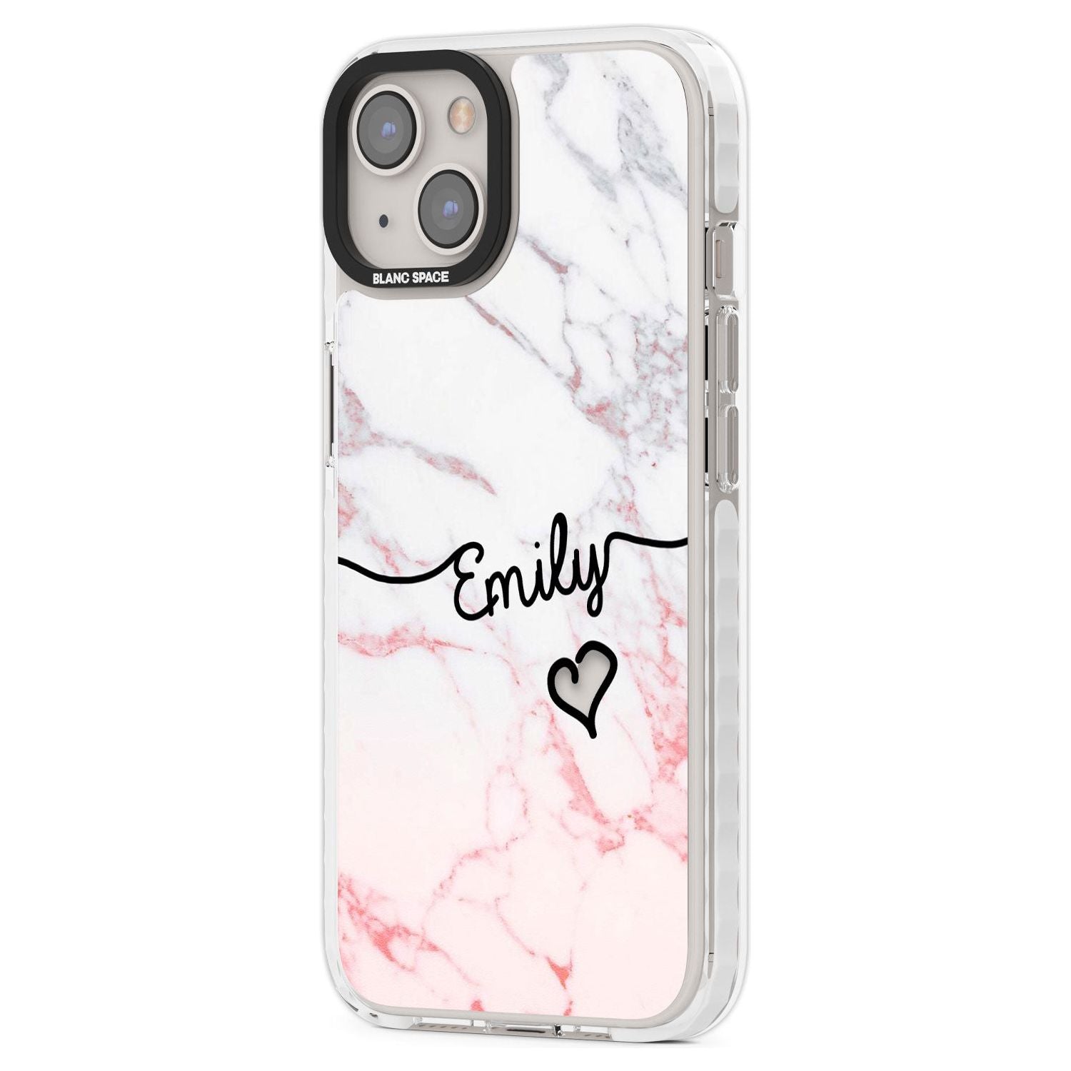 Personalised Pink Fade Marble Heart