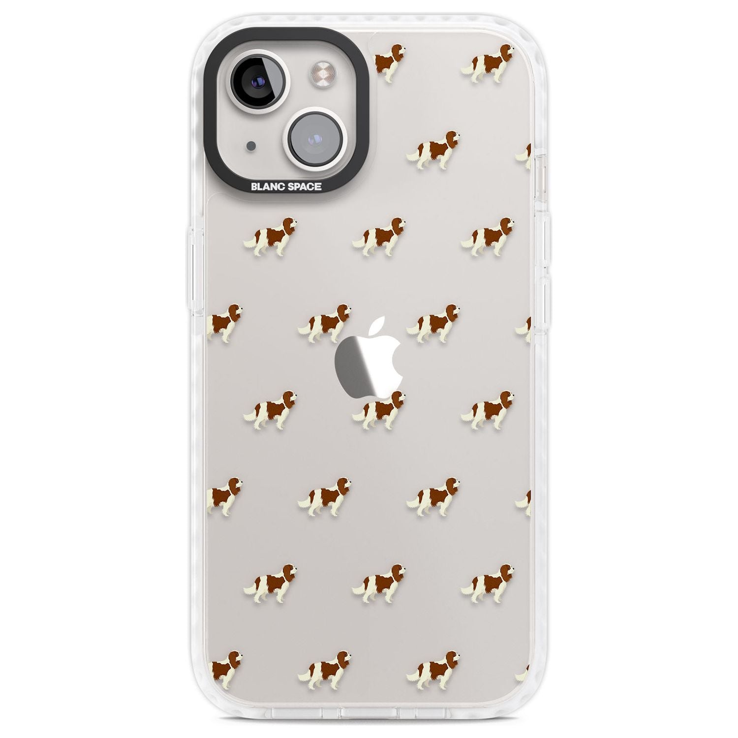 Cavalier King Charles Spaniel Pattern Clear Phone Case iPhone 13 / Impact Case,iPhone 14 / Impact Case,iPhone 15 Plus / Impact Case,iPhone 15 / Impact Case Blanc Space