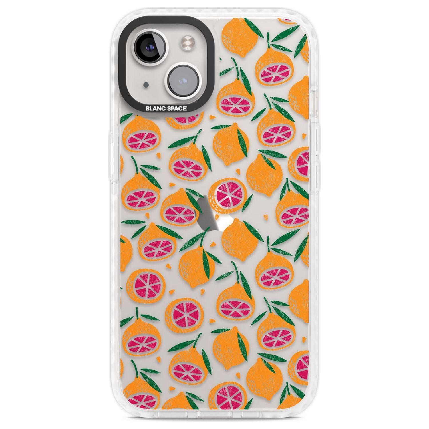 Blood Orange Fruit Pattern Transparent Phone Case iPhone 13 / Impact Case,iPhone 14 / Impact Case,iPhone 15 / Impact Case,iPhone 15 Plus / Impact Case Blanc Space