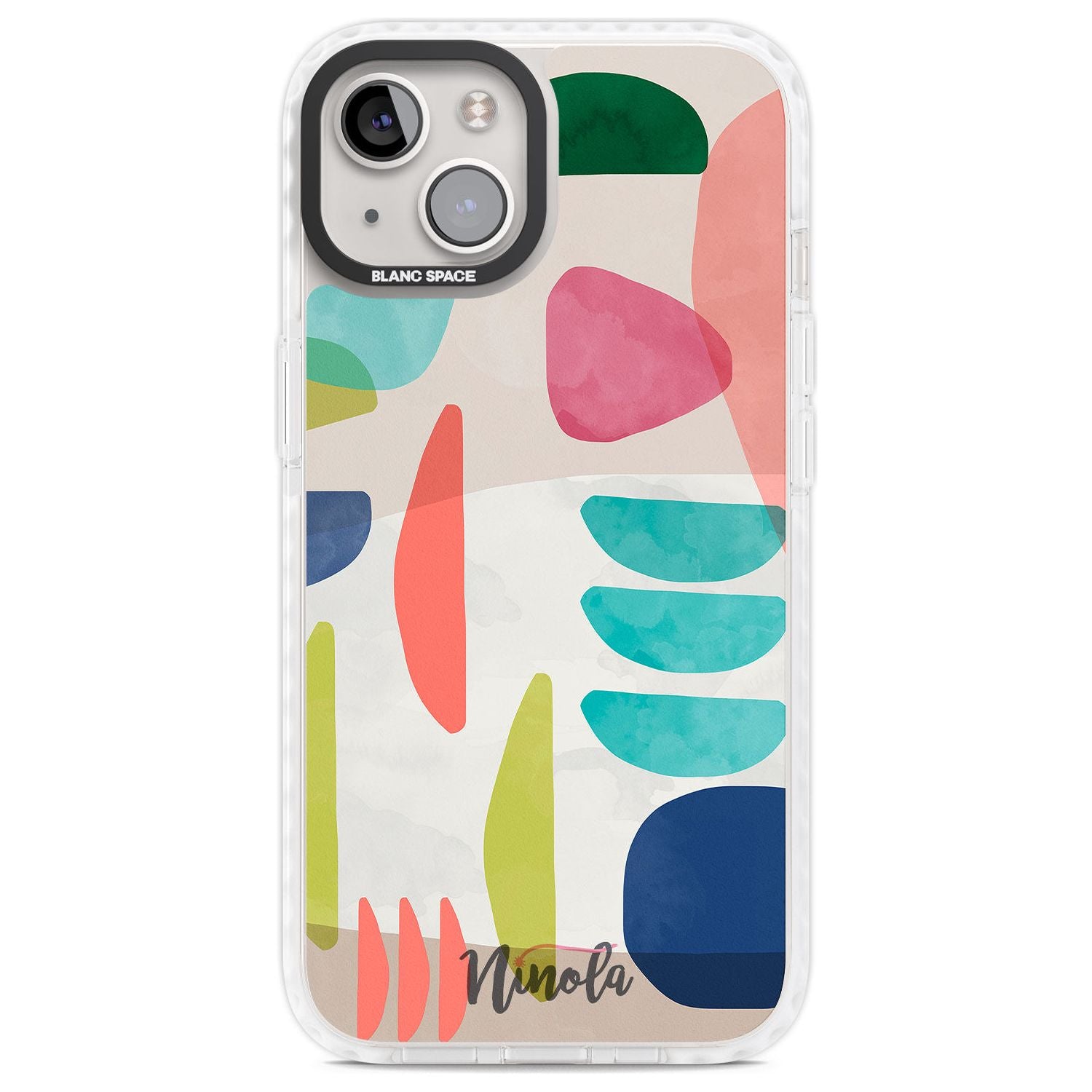 Organic Bold Shapes Phone Case iPhone 13 / Impact Case,iPhone 14 / Impact Case,iPhone 15 Plus / Impact Case,iPhone 15 / Impact Case Blanc Space