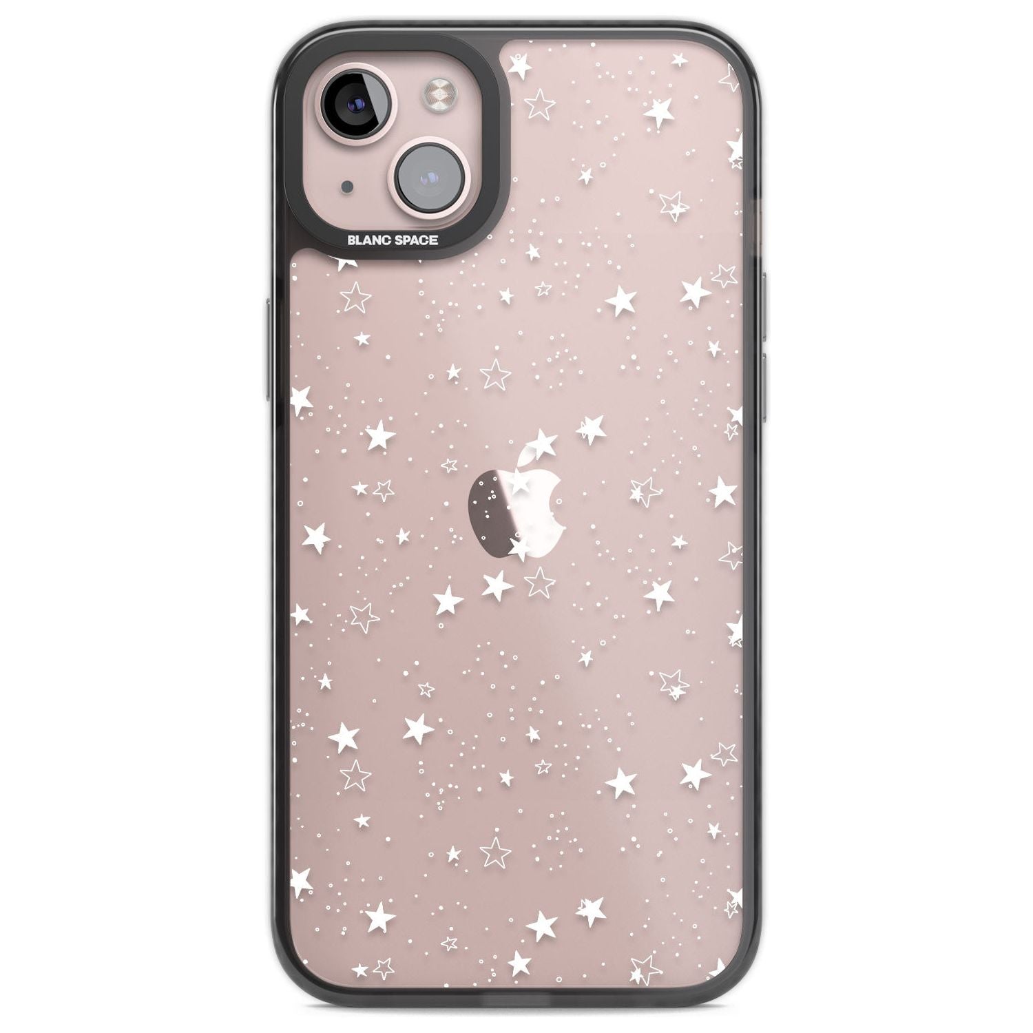 White Stars on Clear Phone Case for iPhone 14 Plus