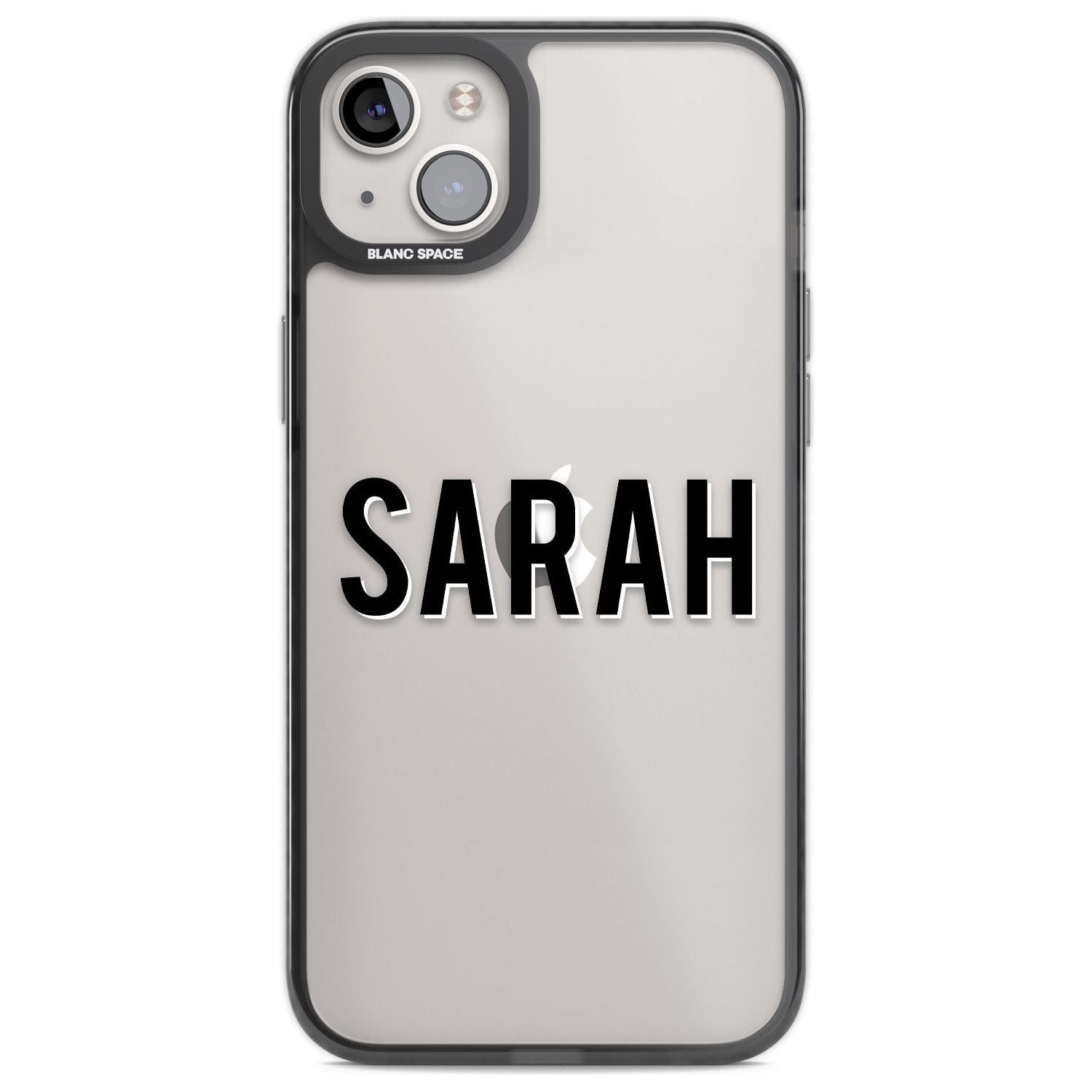 Personalised Clear Text 1A Custom Phone Case iPhone 14 Plus / Black Impact Case Blanc Space