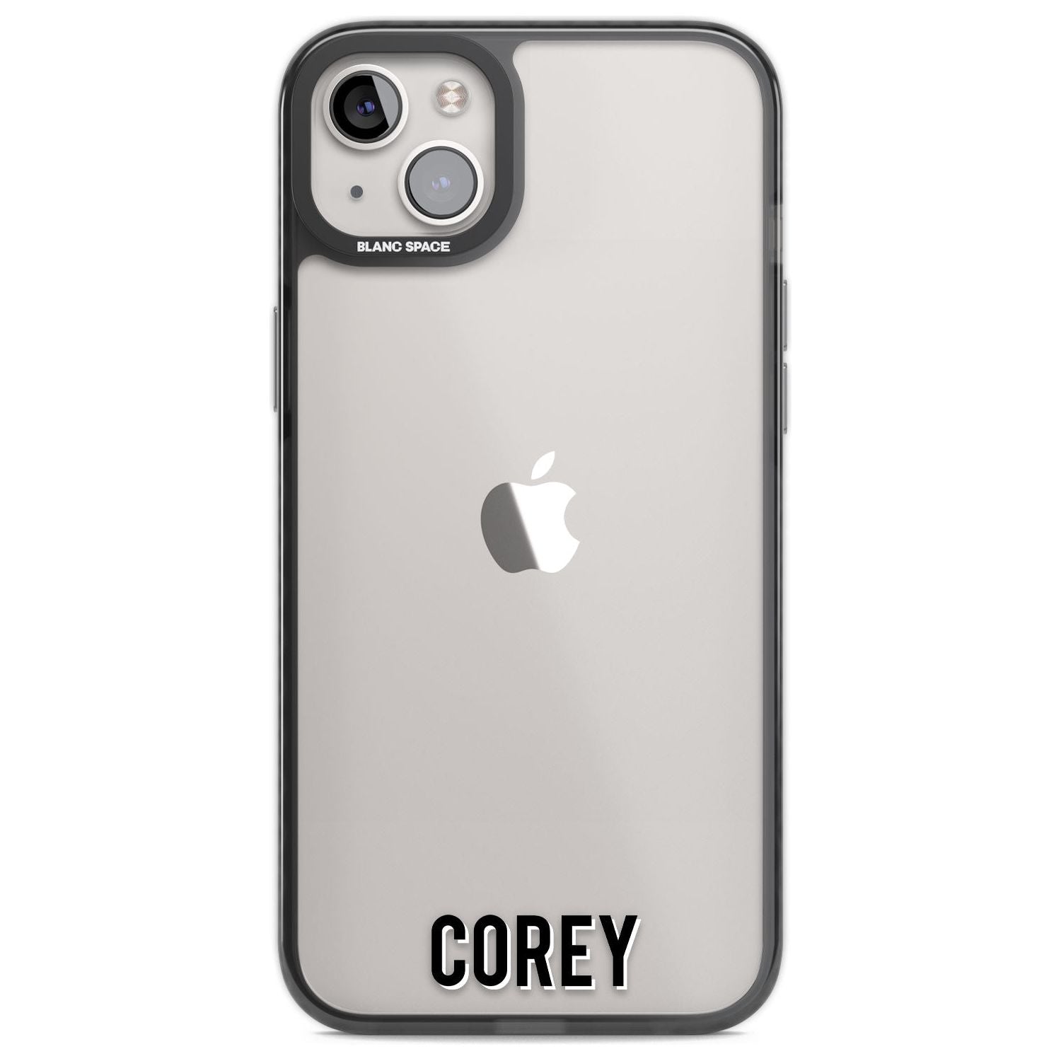 Personalised Clear Text 2A Custom Phone Case iPhone 14 Plus / Black Impact Case Blanc Space