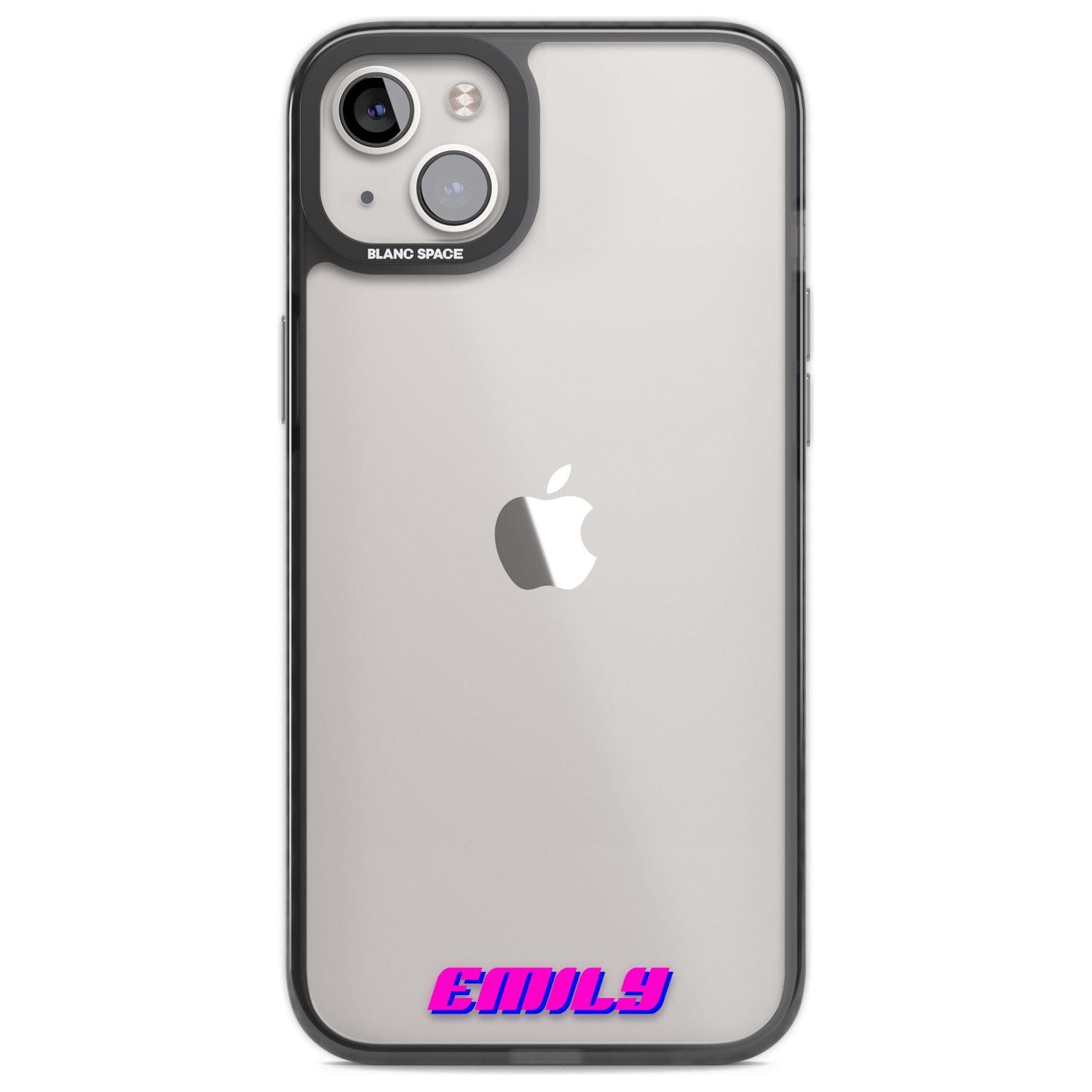 Personalised Clear Text 2C Custom Phone Case iPhone 14 Plus / Black Impact Case Blanc Space