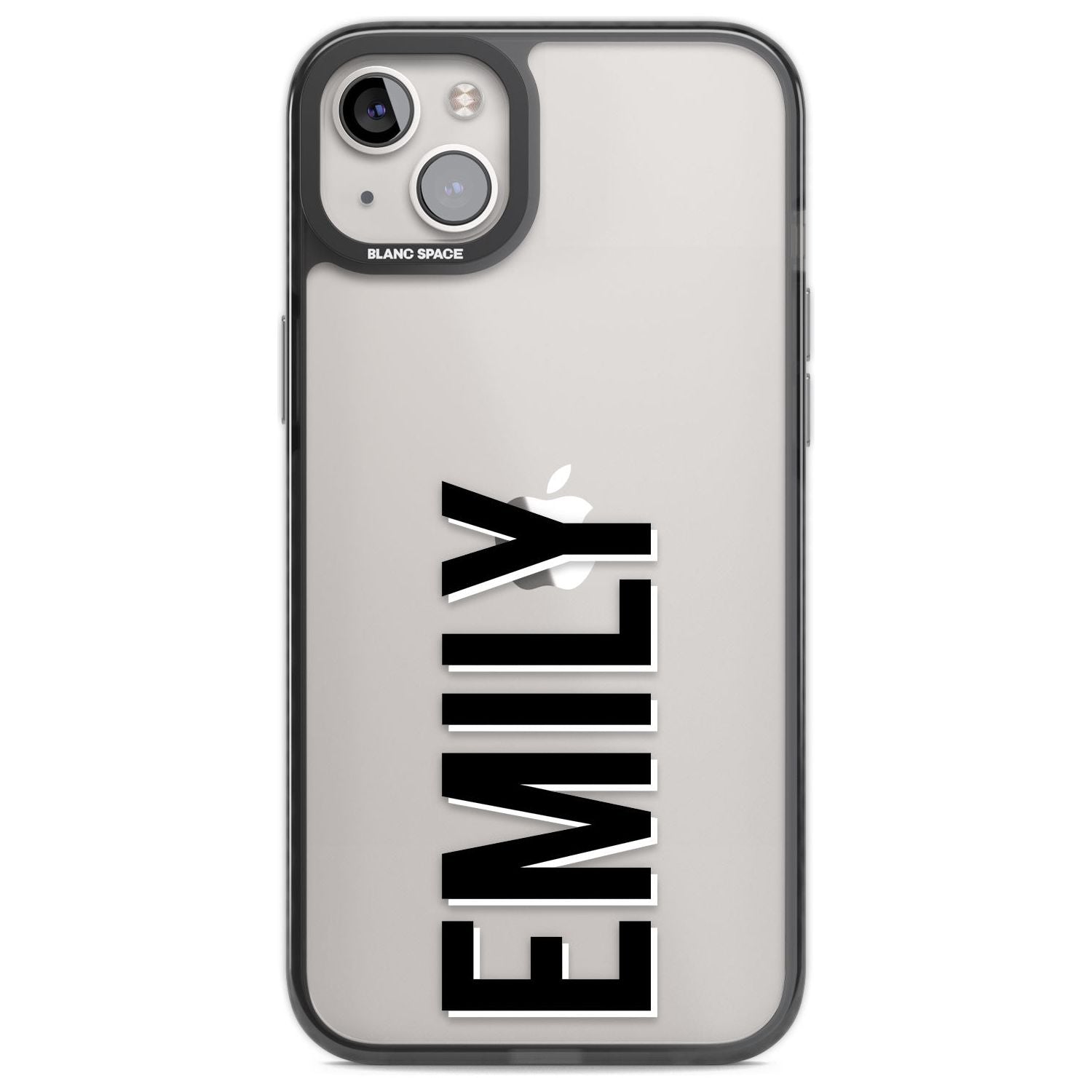 Personalised Clear Text 3A Custom Phone Case iPhone 14 Plus / Black Impact Case Blanc Space
