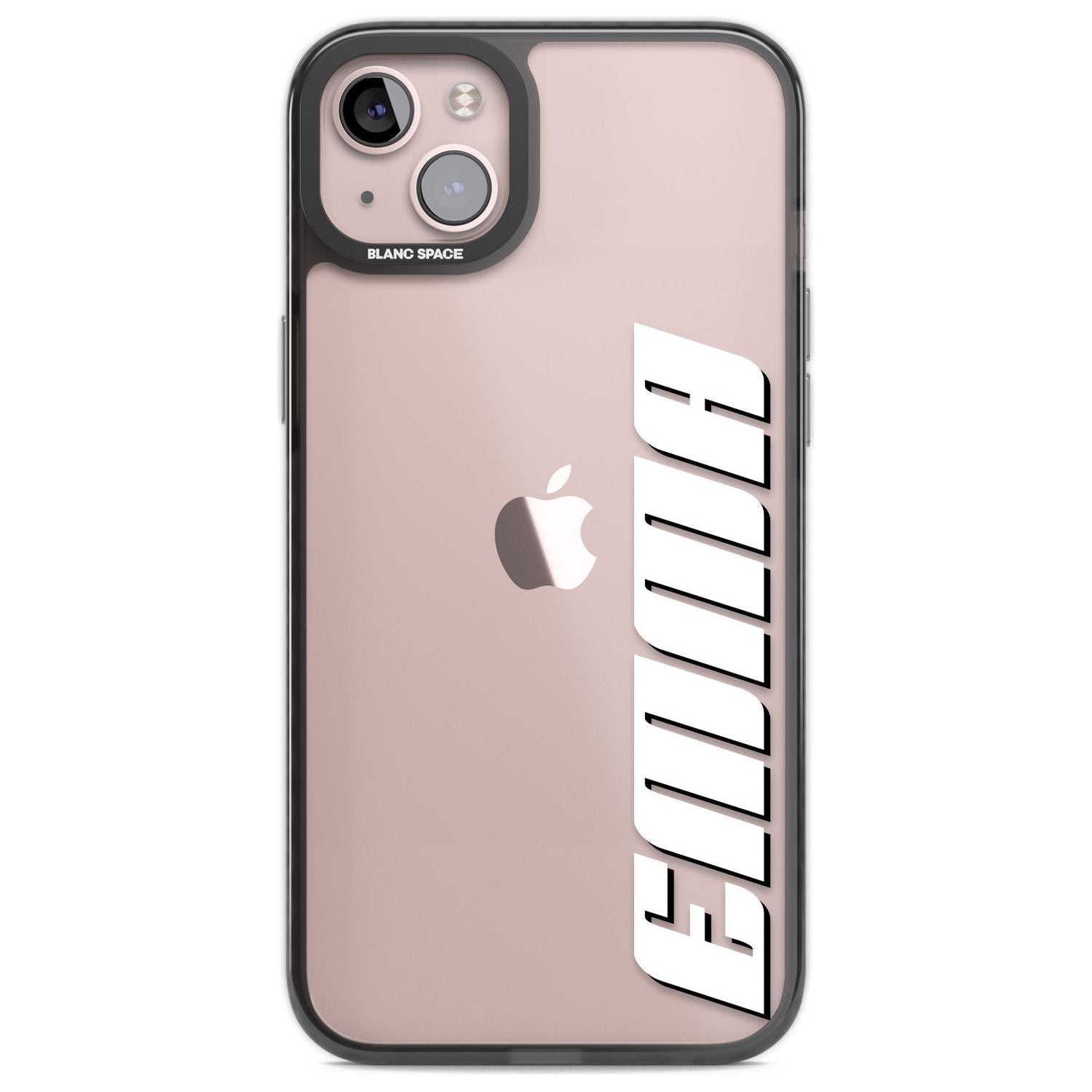 Personalised Clear Text 4B Custom Phone Case iPhone 14 Plus / Black Impact Case Blanc Space