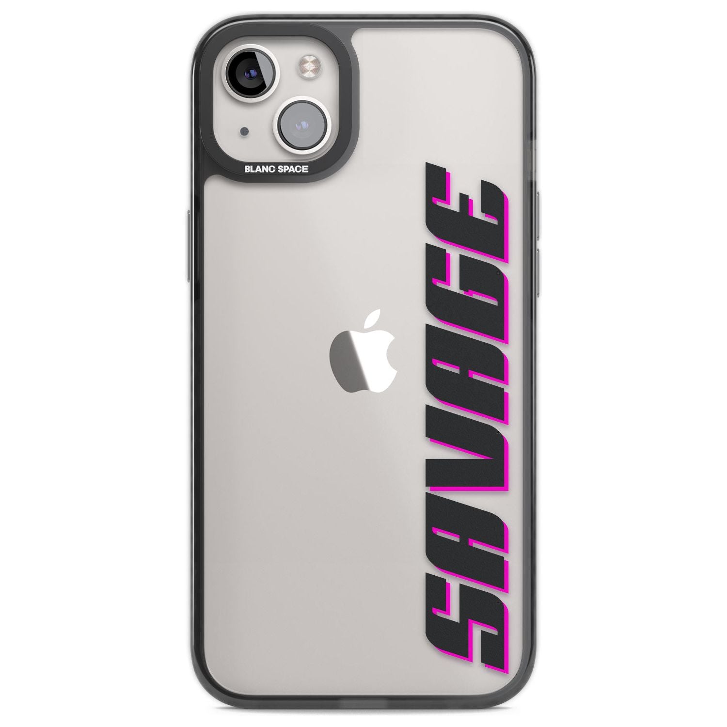 Personalised Clear Text 4C Custom Phone Case iPhone 14 Plus / Black Impact Case Blanc Space