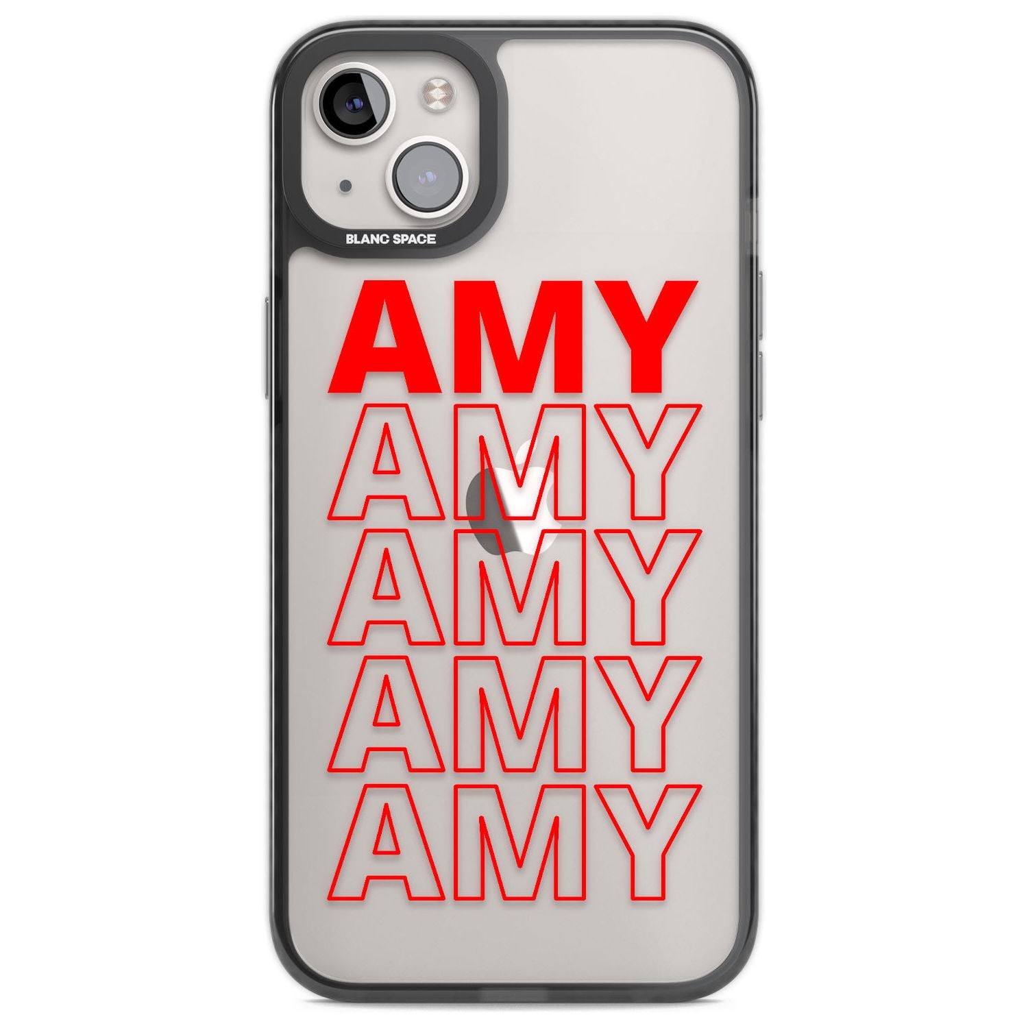Personalised Clear Text 5B Custom Phone Case iPhone 14 Plus / Black Impact Case Blanc Space