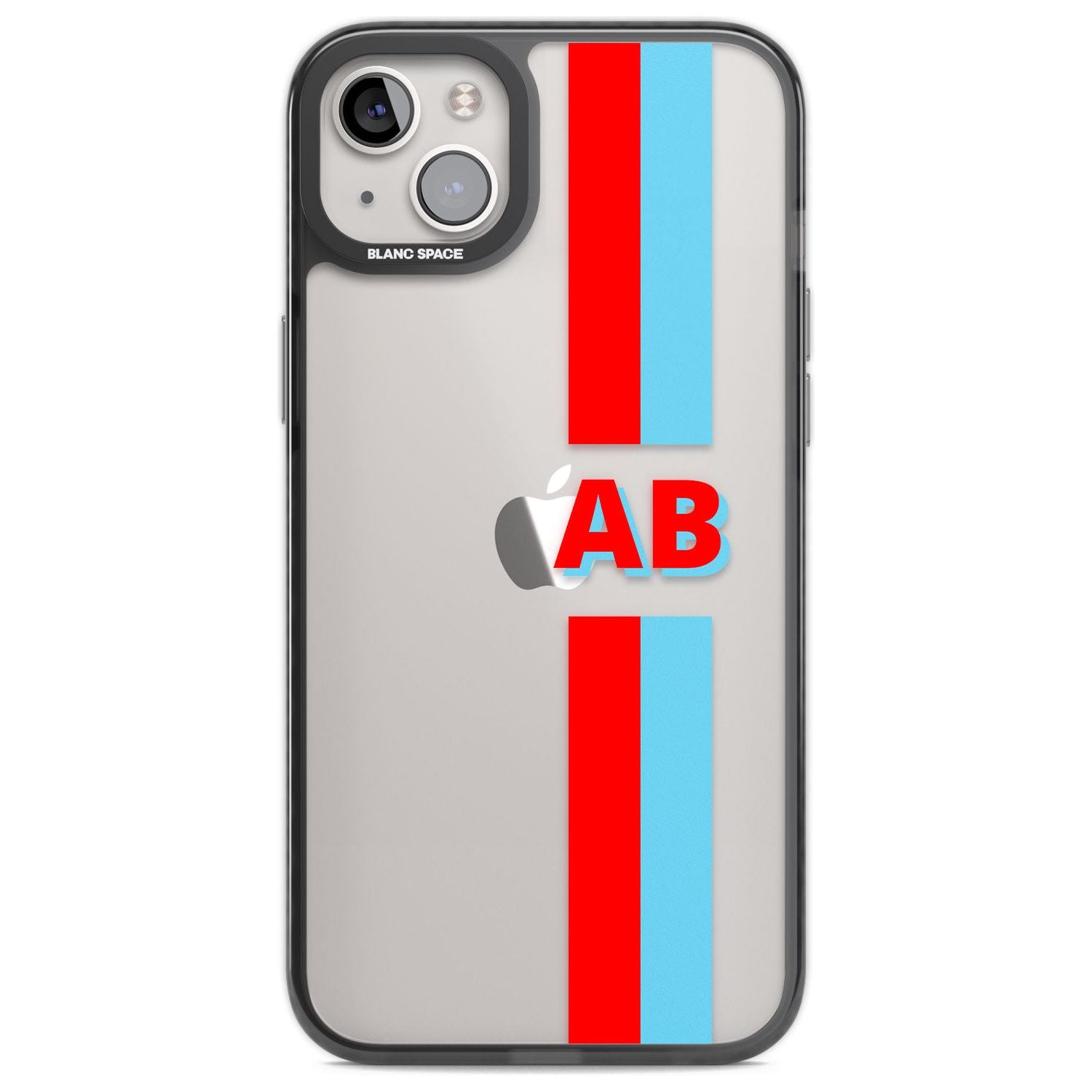 Personalised Clear Text 6B Custom Phone Case iPhone 14 Plus / Black Impact Case Blanc Space