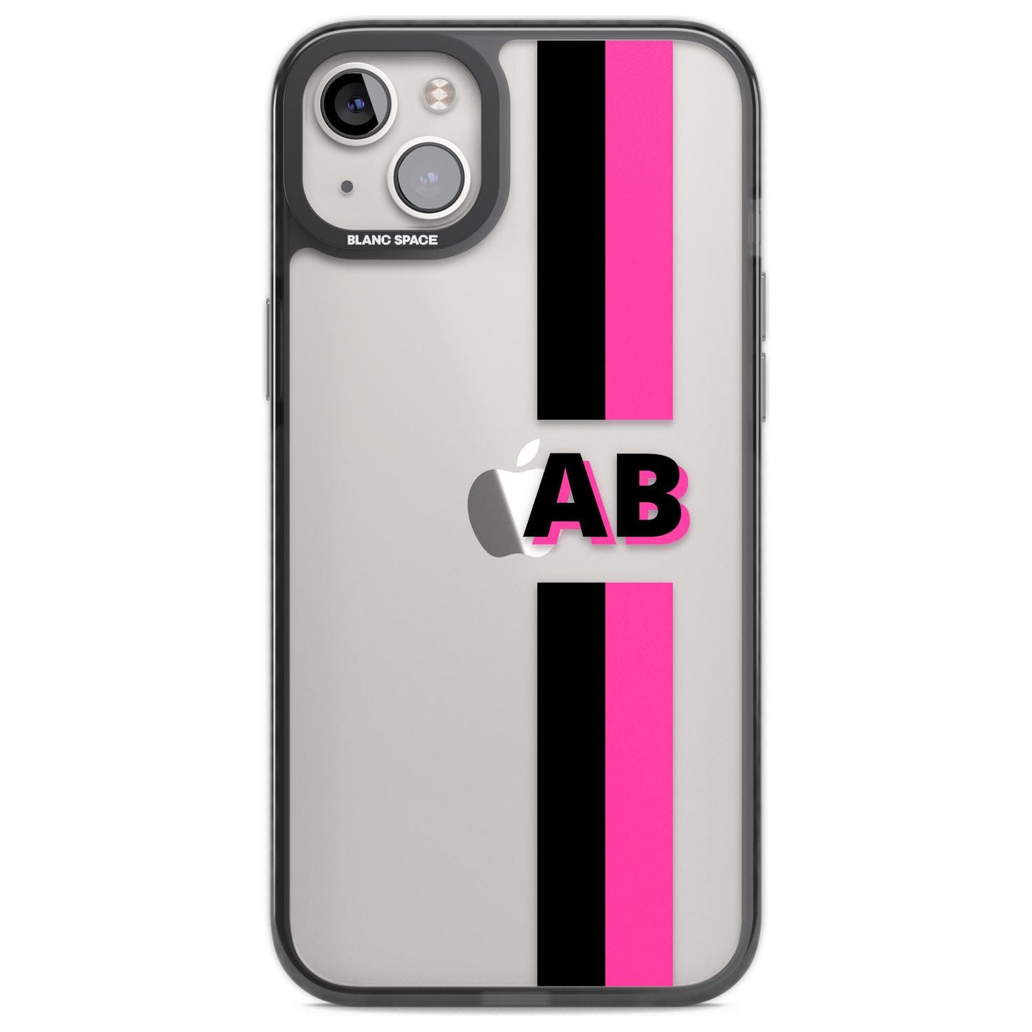 Personalised Clear Text 6D Custom Phone Case iPhone 14 Plus / Black Impact Case Blanc Space