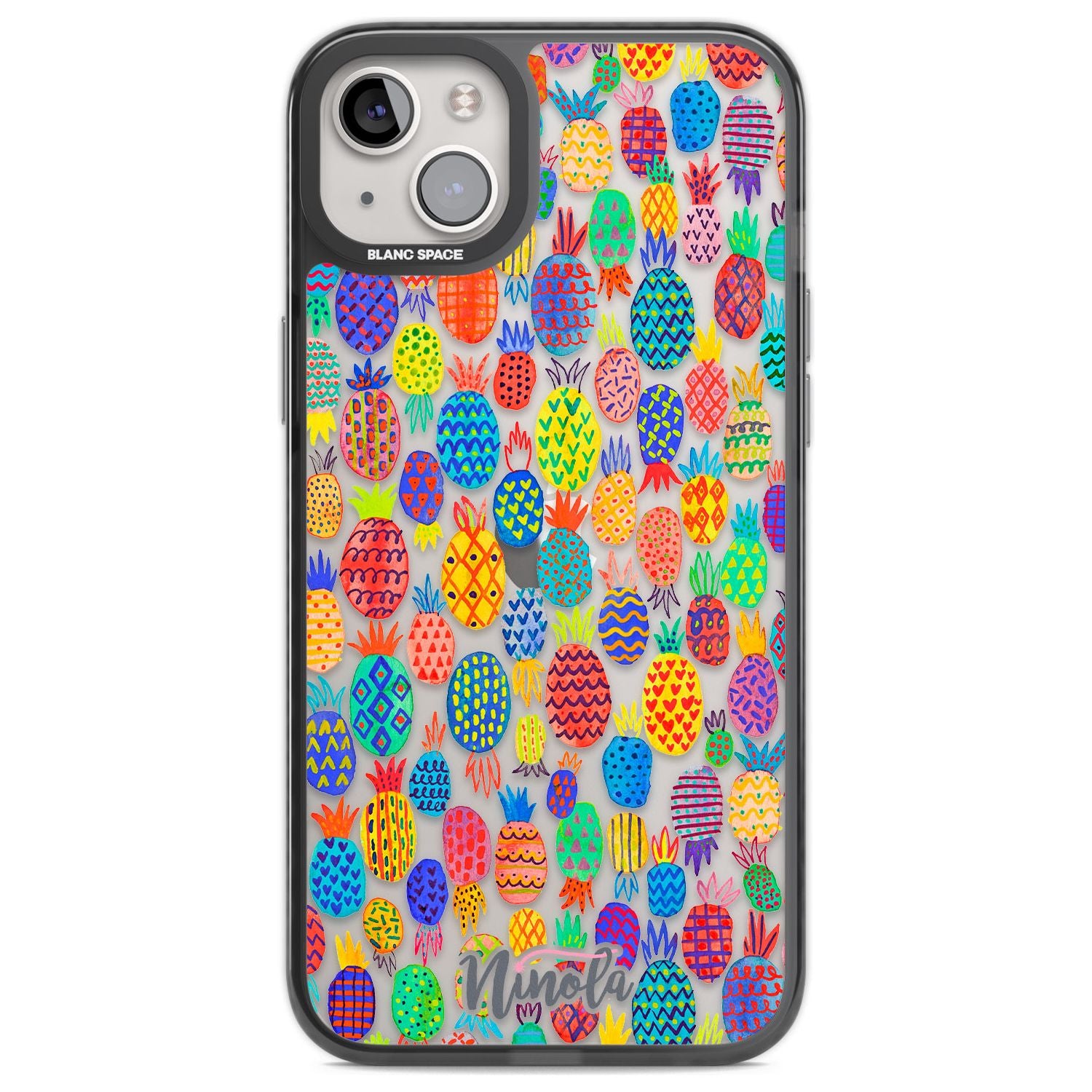 Cute Pineapples Phone Case iPhone 14 Plus / Black Impact Case Blanc Space