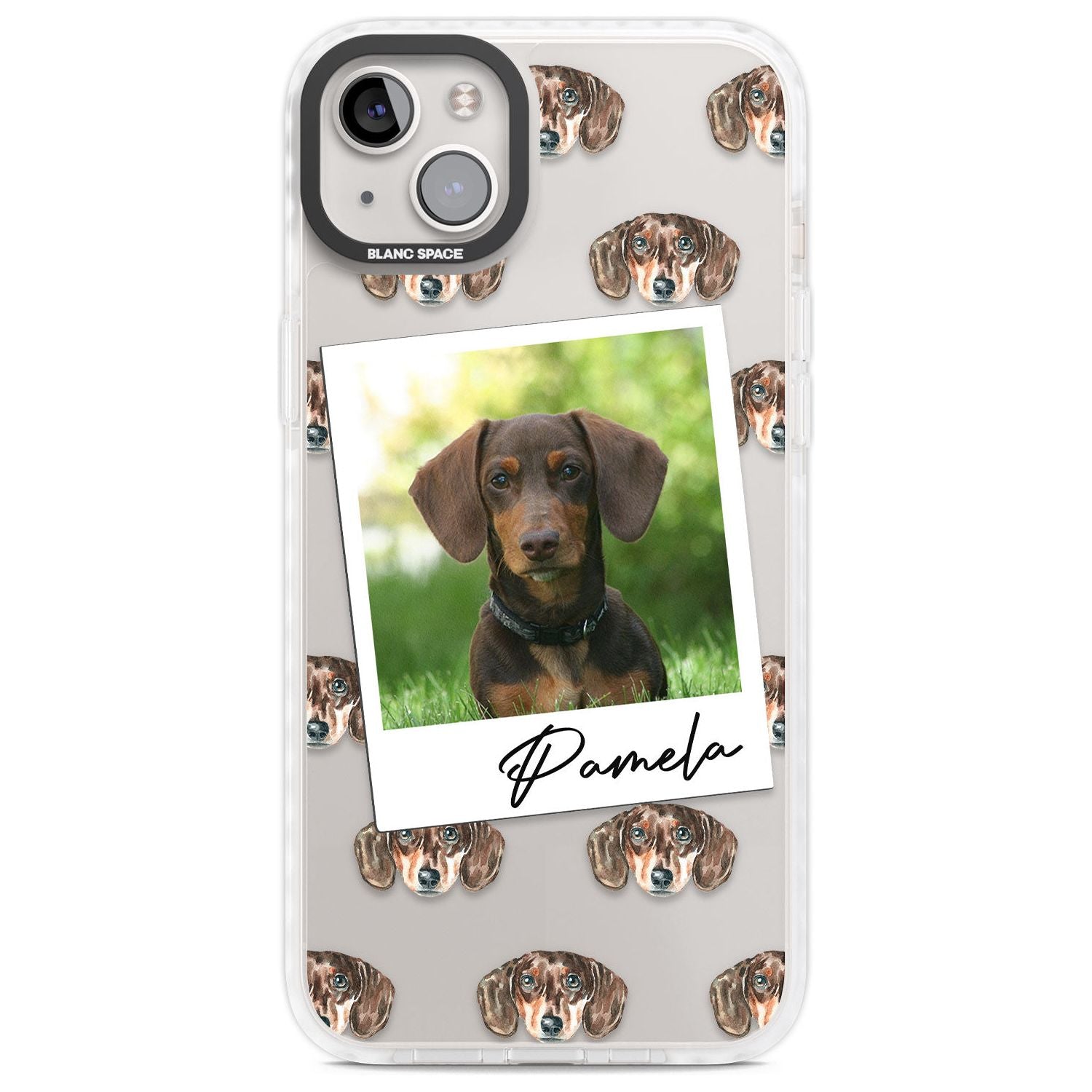 Personalised Dachshund, Brown - Dog Photo Custom Phone Case iPhone 14 Plus / Impact Case Blanc Space