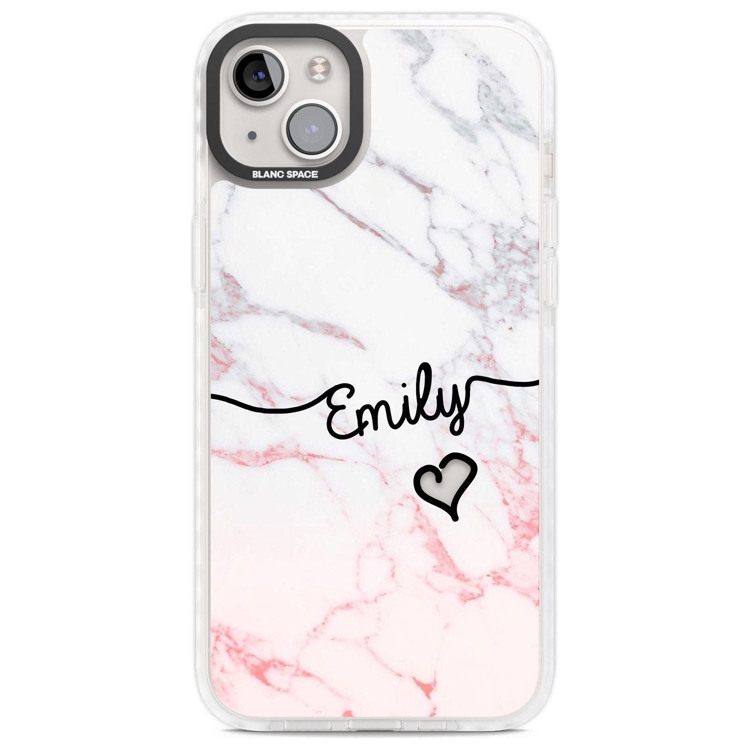 Personalised Pink Fade Marble Heart