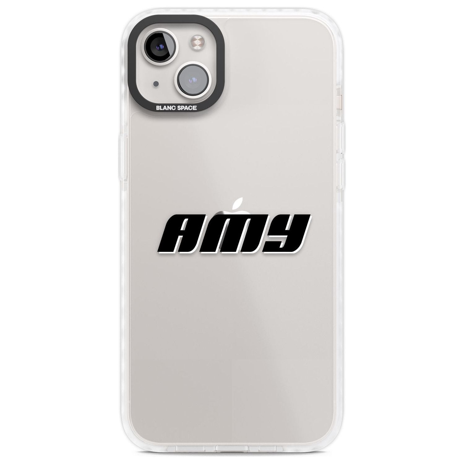 Personalised Clear Text 1C Custom Phone Case iPhone 14 Plus / Impact Case Blanc Space