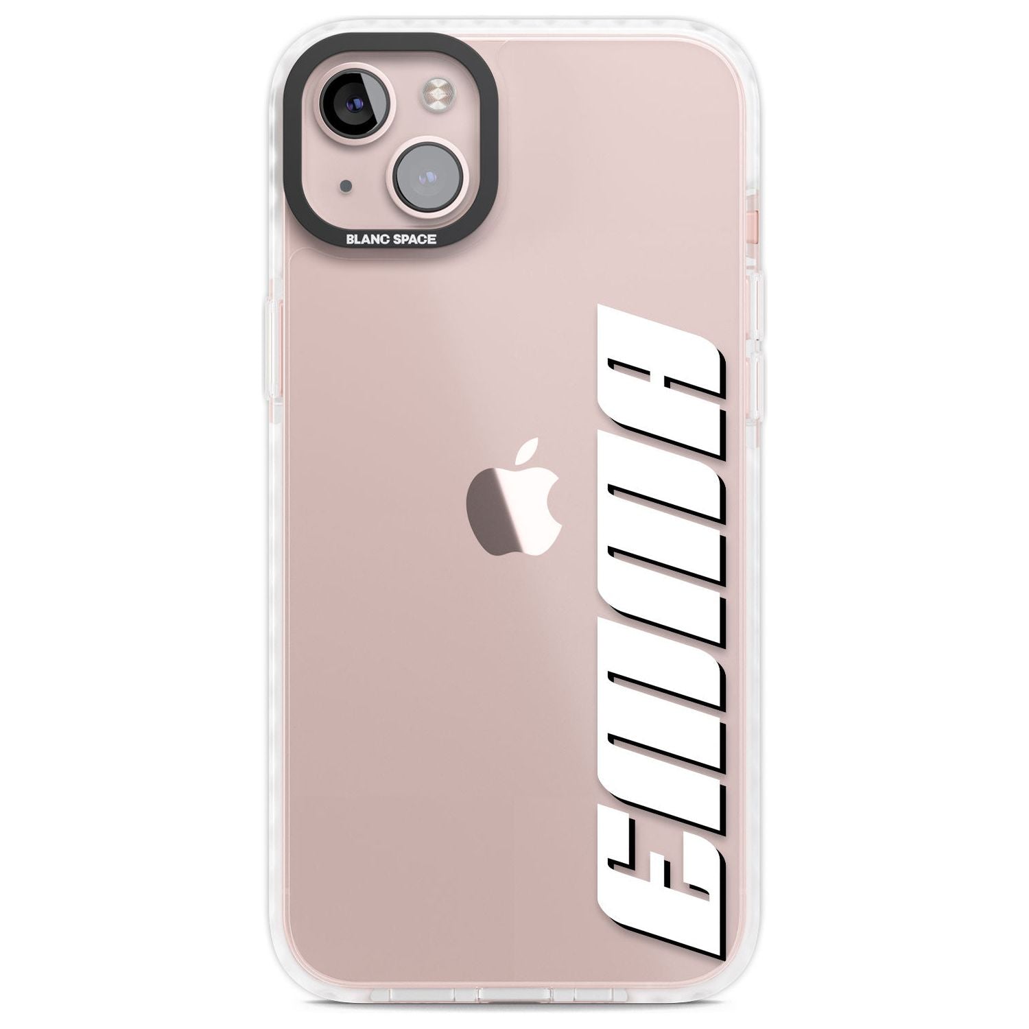 Personalised Clear Text 4B Custom Phone Case iPhone 14 Plus / Impact Case Blanc Space
