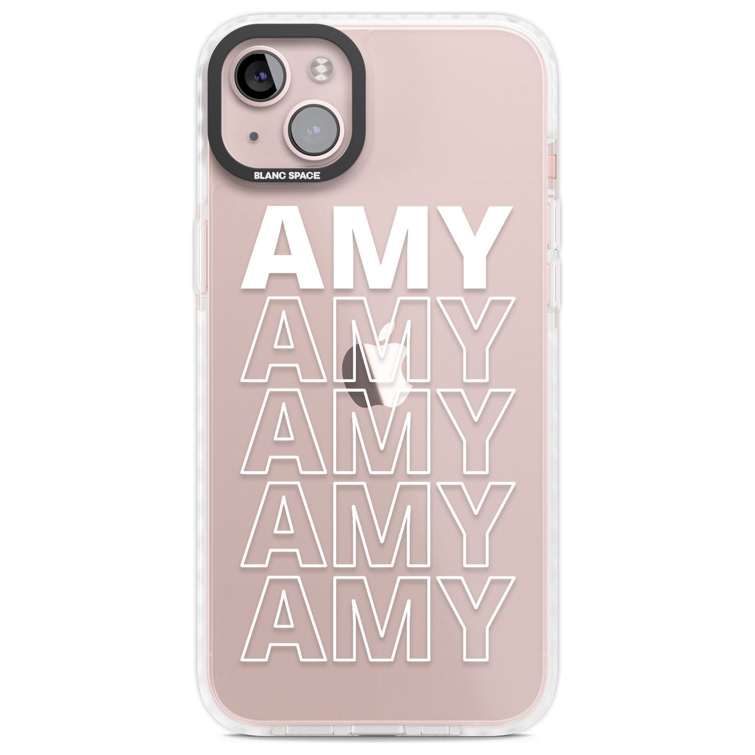 Personalised Clear Text 5C Custom Phone Case iPhone 14 Plus / Impact Case Blanc Space