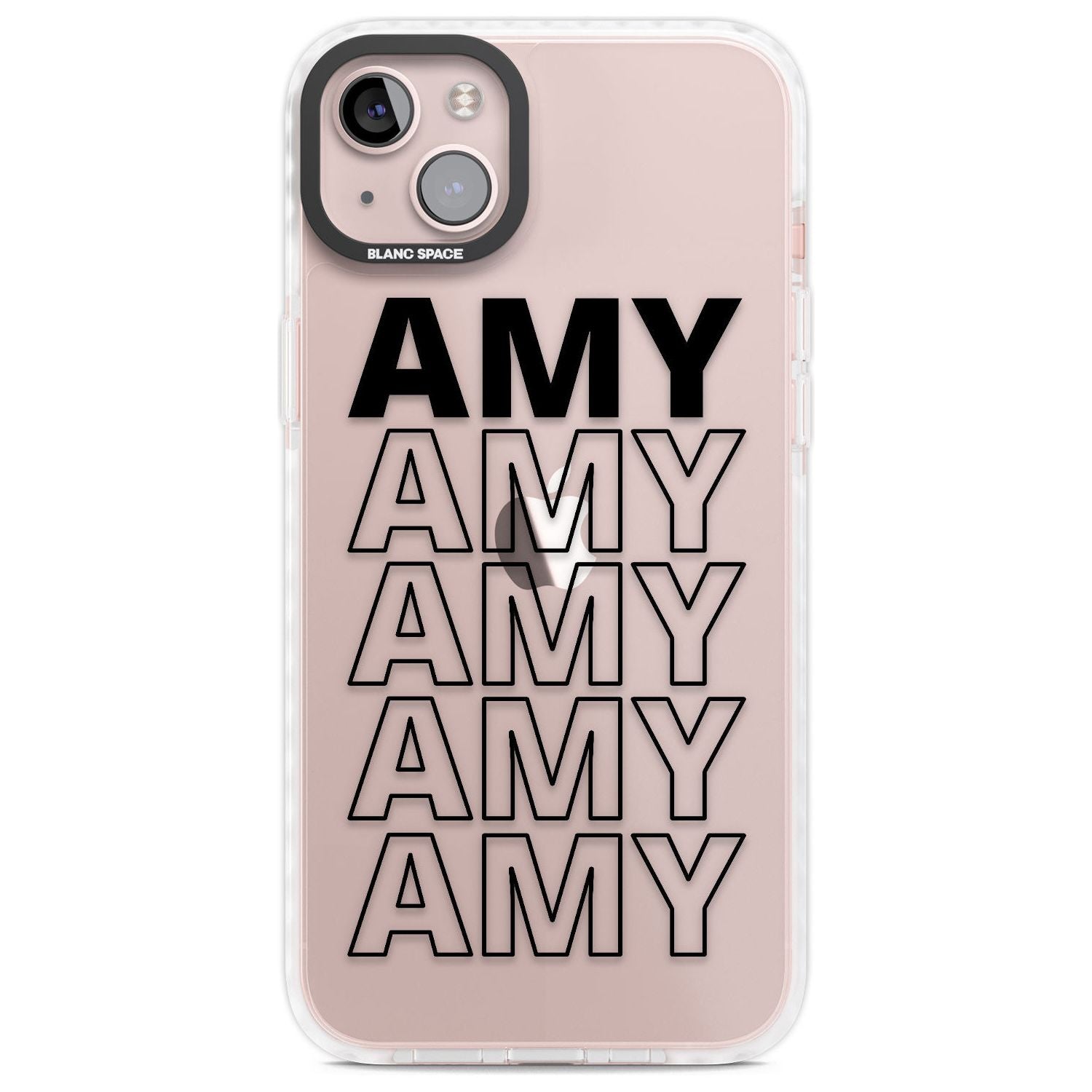 Personalised Clear Text 5E Custom Phone Case iPhone 14 Plus / Impact Case Blanc Space