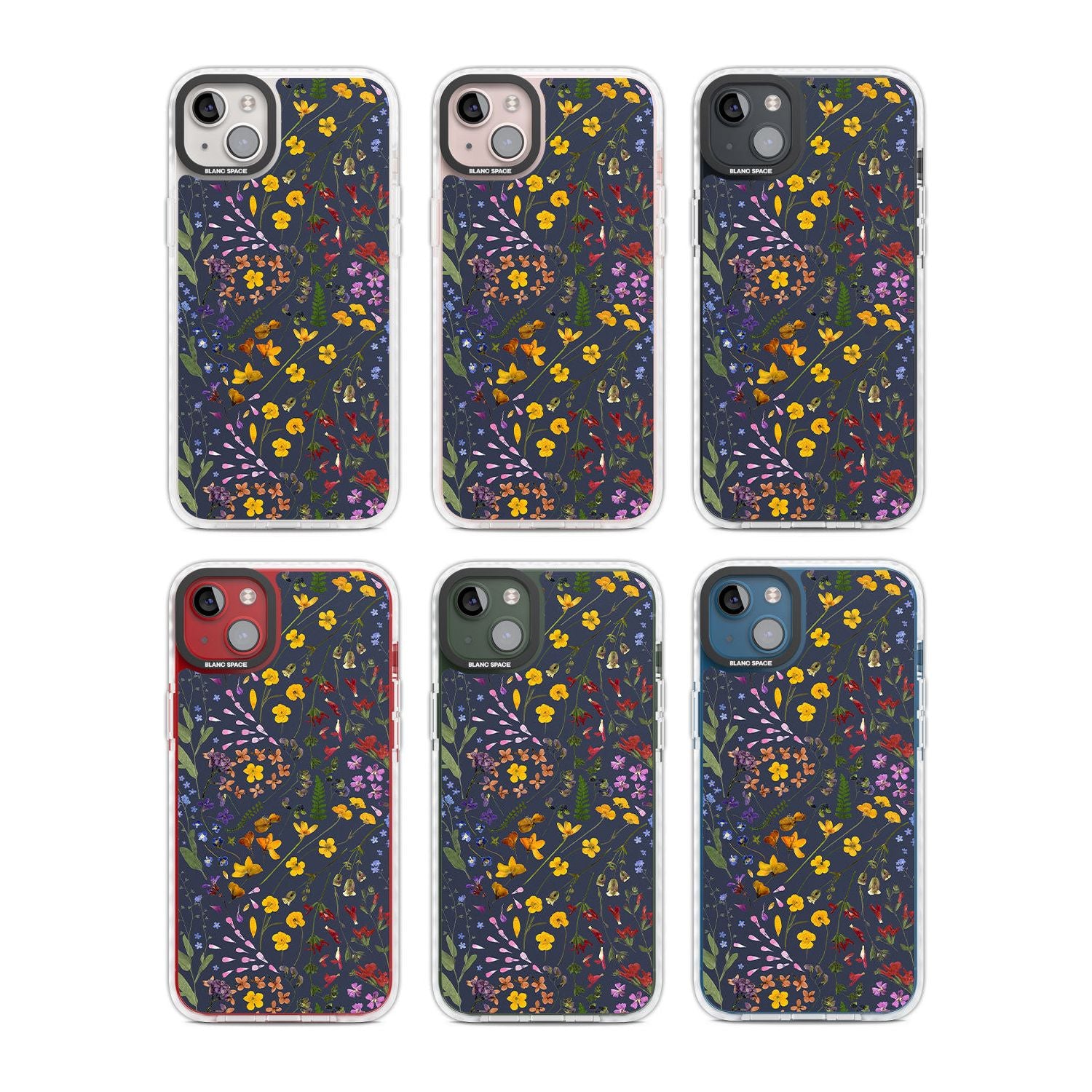Wildflower Leaves Cluster Navy