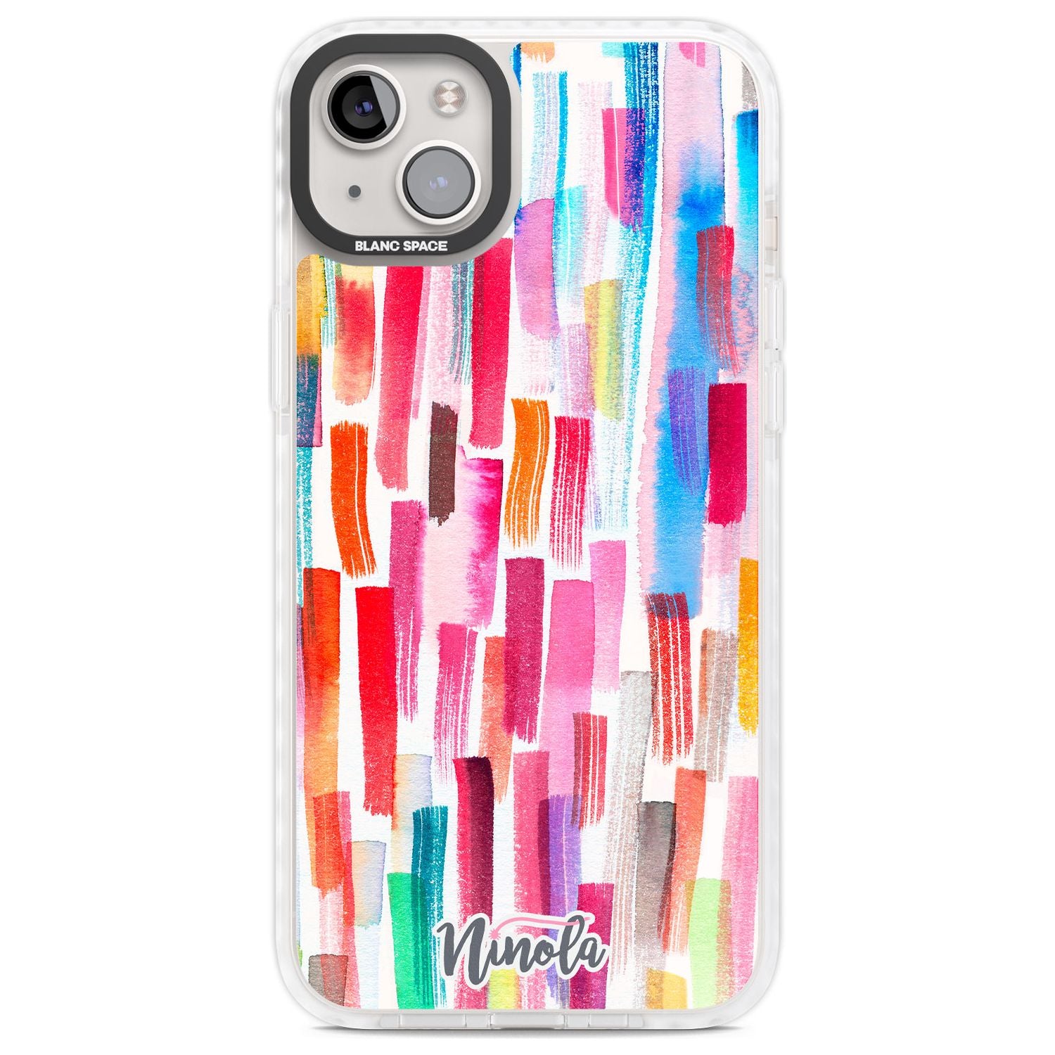 Colorful Brushstrokes Phone Case iPhone 14 Plus / Impact Case Blanc Space
