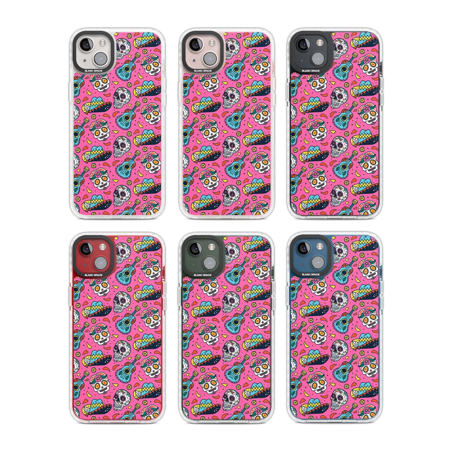 Pink Day Of The Dead Pattern