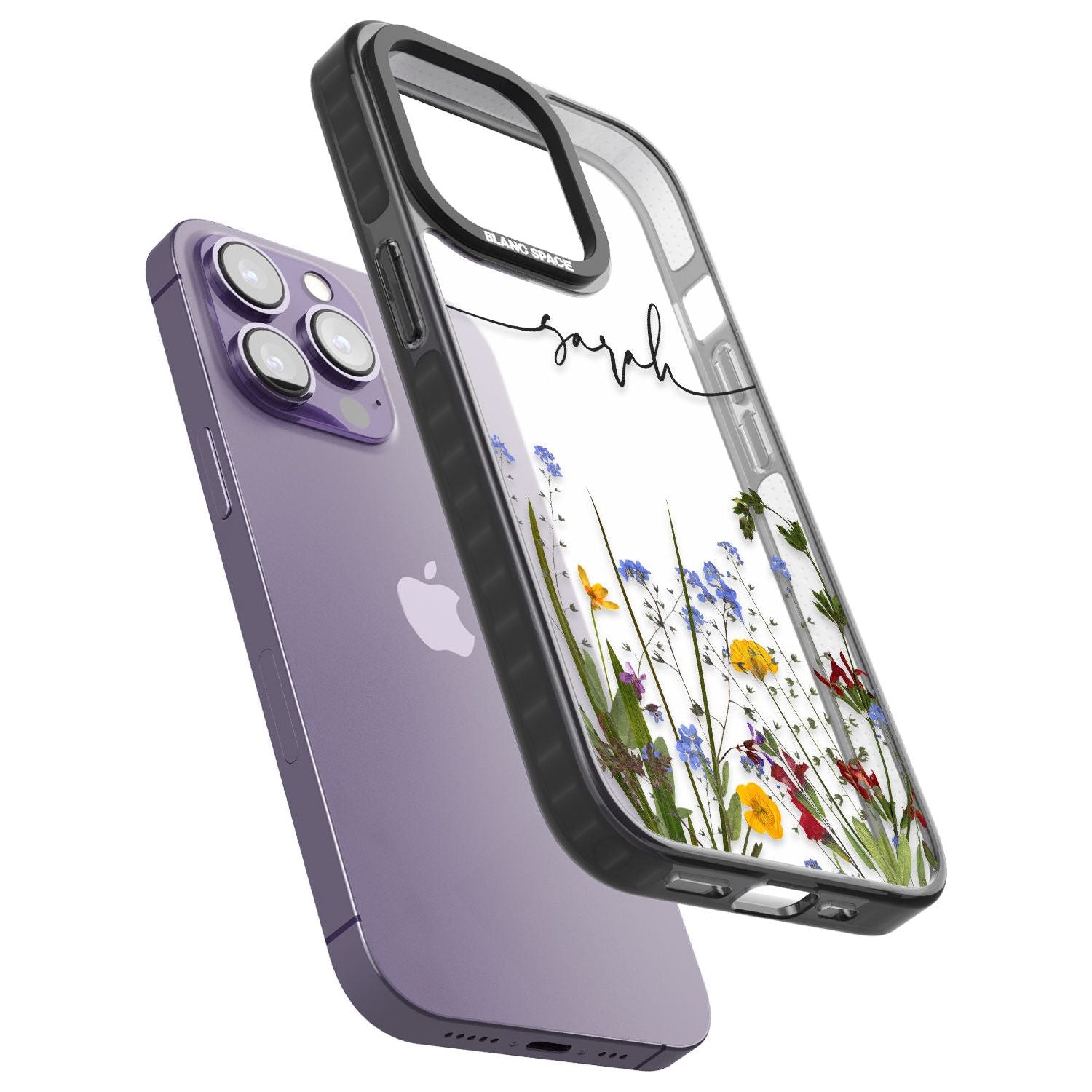 White Stars on Clear Phone Case for iPhone 14 Pro