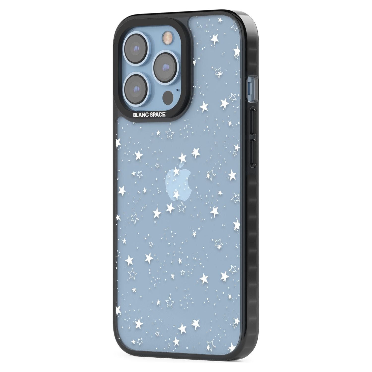 White Stars on Clear Phone Case for iPhone 14 Pro