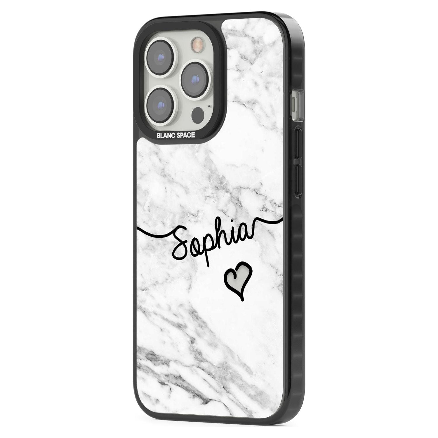 Personalised White Marble Heart