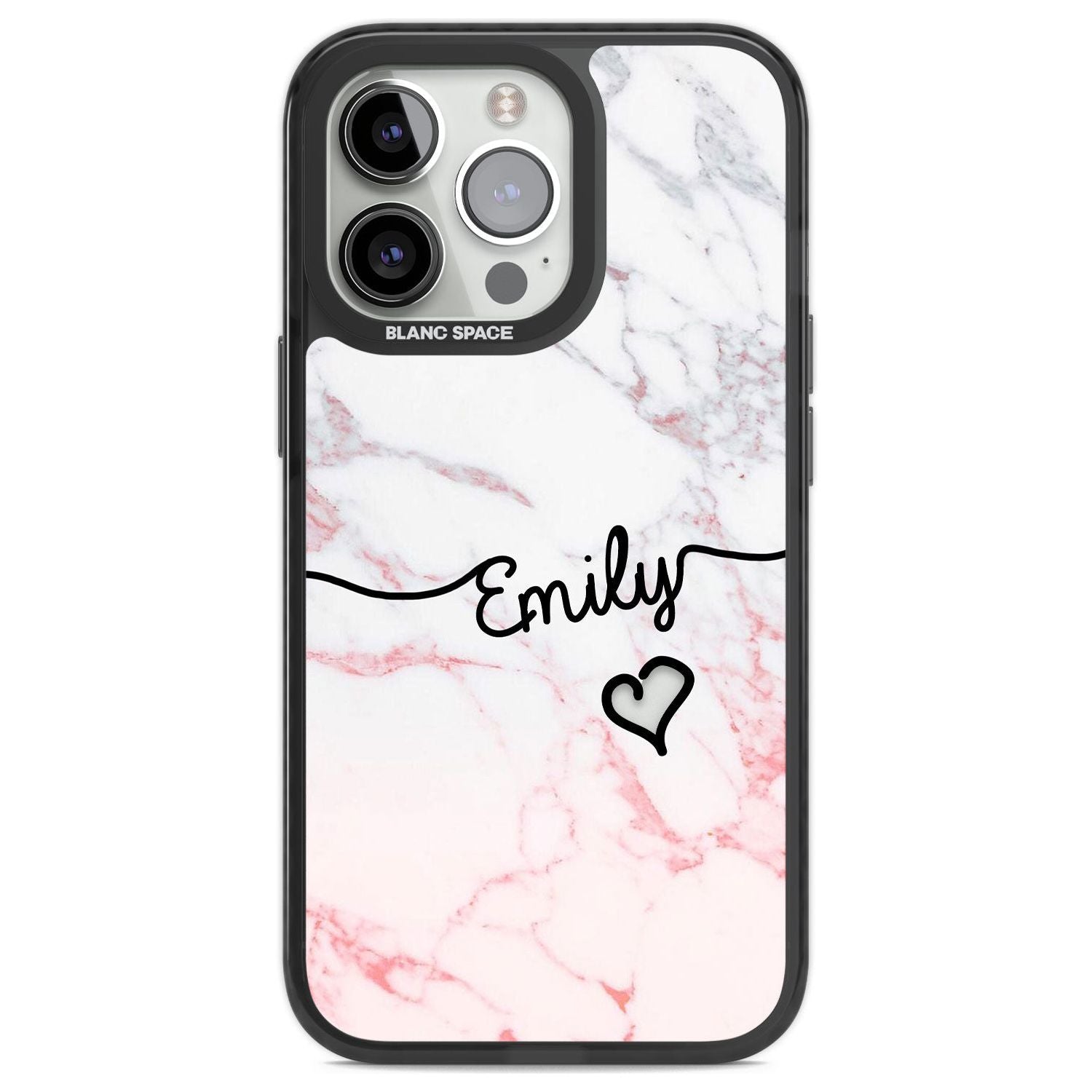 Personalised Pink Fade Marble Heart