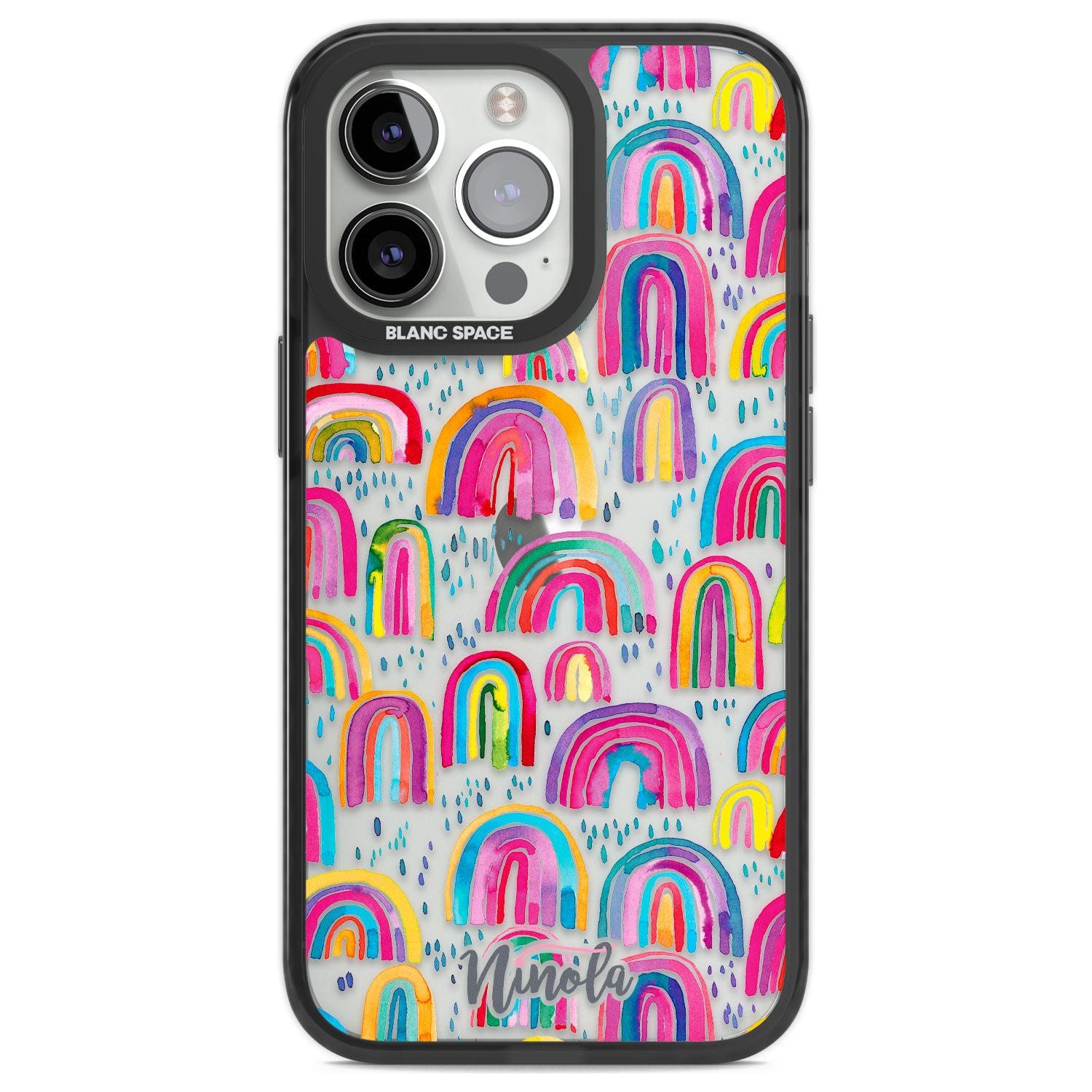 Cute Watercolor Rainbows Phone Case iPhone 13 Pro / Black Impact Case,iPhone 14 Pro / Black Impact Case,iPhone 15 Pro Max / Black Impact Case,iPhone 15 Pro / Black Impact Case Blanc Space