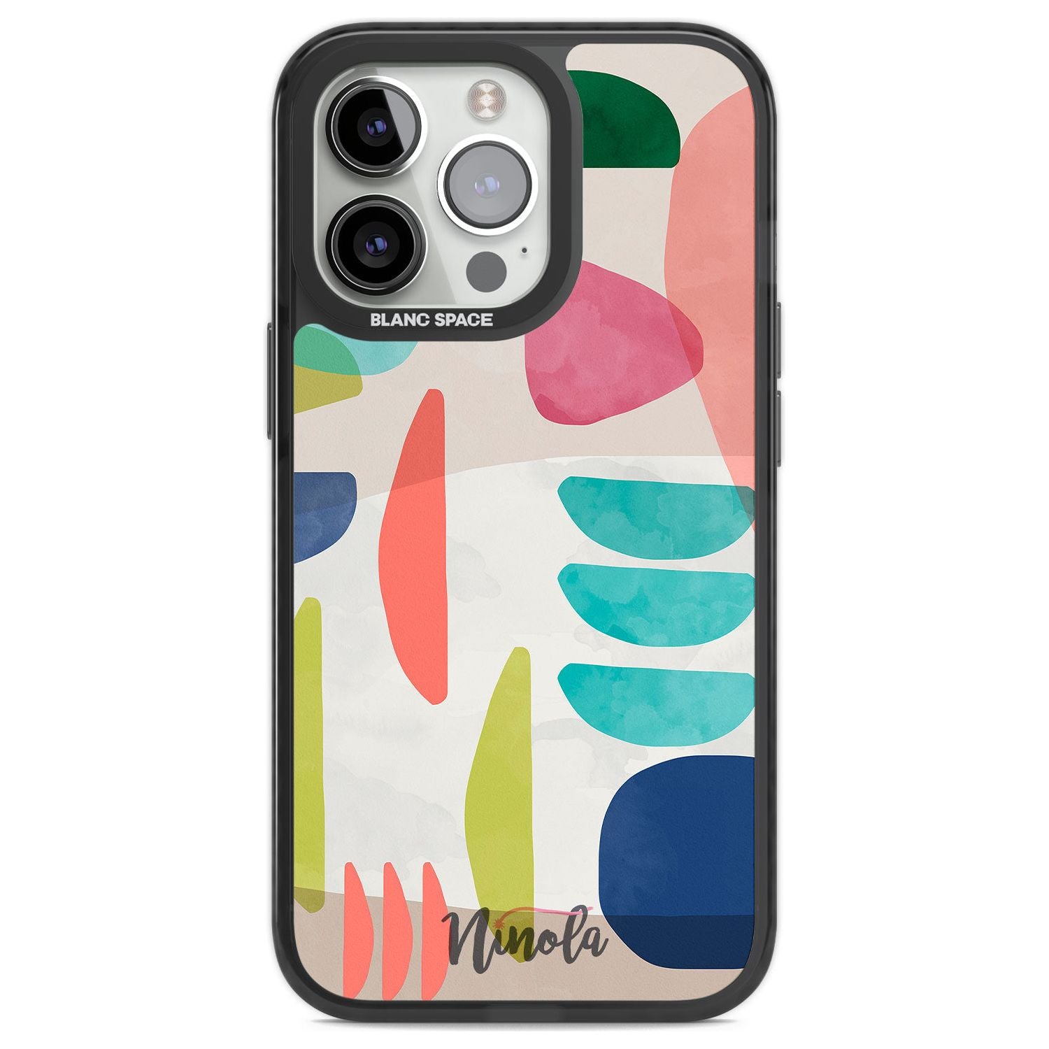 Organic Bold Shapes Phone Case iPhone 13 Pro / Black Impact Case,iPhone 14 Pro / Black Impact Case,iPhone 15 Pro Max / Black Impact Case,iPhone 15 Pro / Black Impact Case Blanc Space