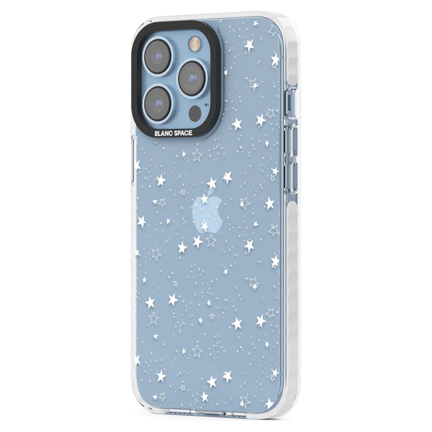 White Stars on Clear Phone Case for iPhone 14 Pro