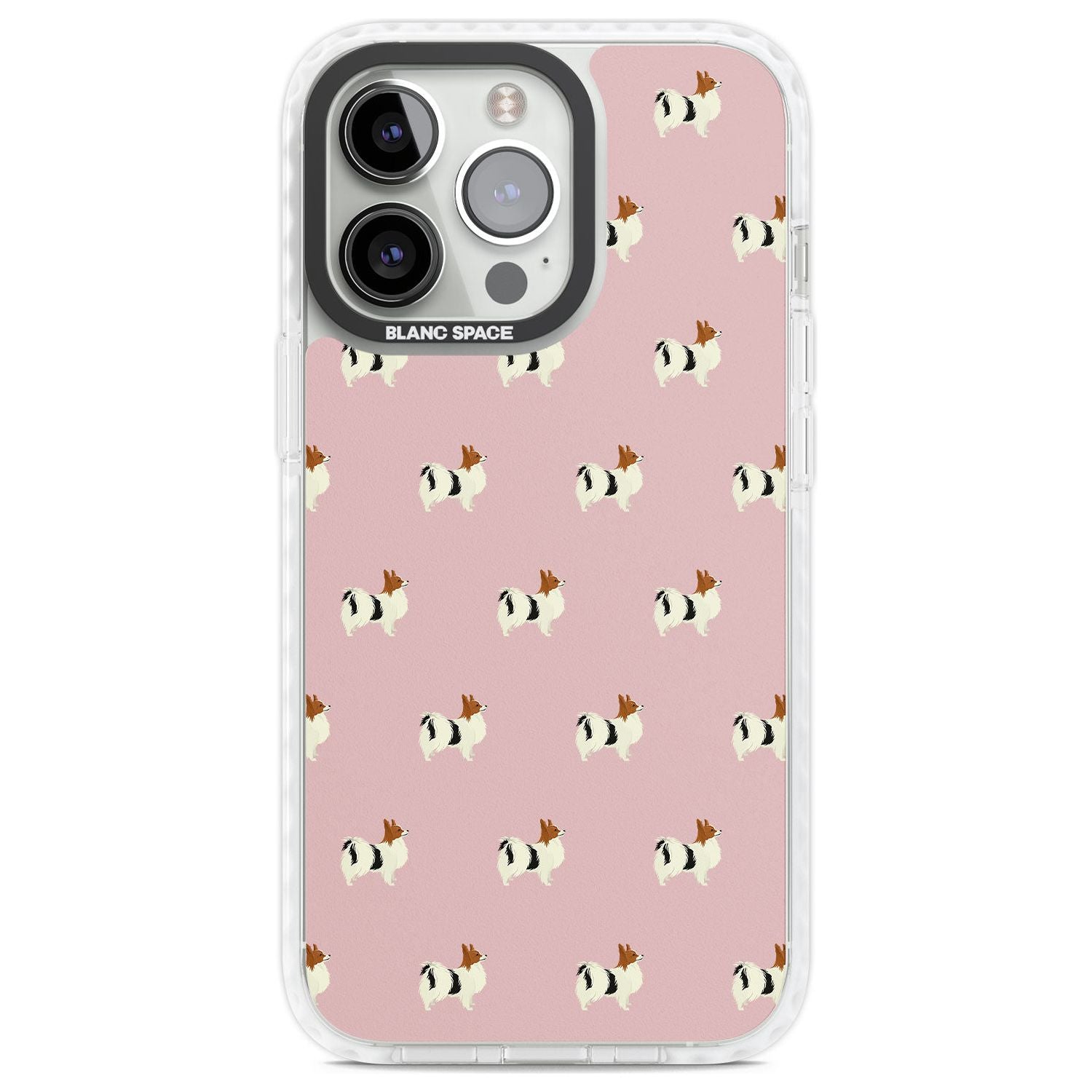 Papillon Dog Pattern Phone Case iPhone 13 Pro / Impact Case,iPhone 14 Pro / Impact Case,iPhone 15 Pro Max / Impact Case,iPhone 15 Pro / Impact Case Blanc Space