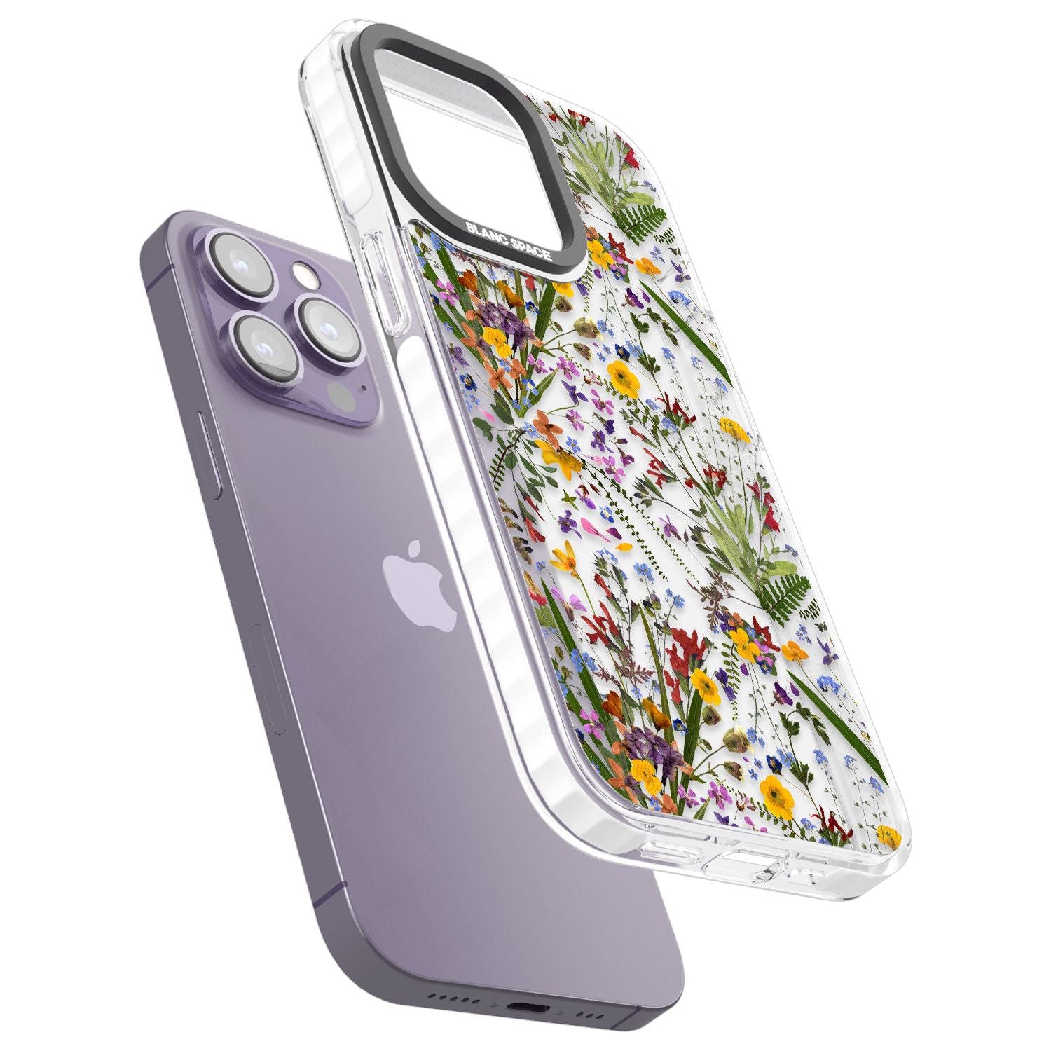 White Stars on Clear Phone Case for iPhone 14 Pro