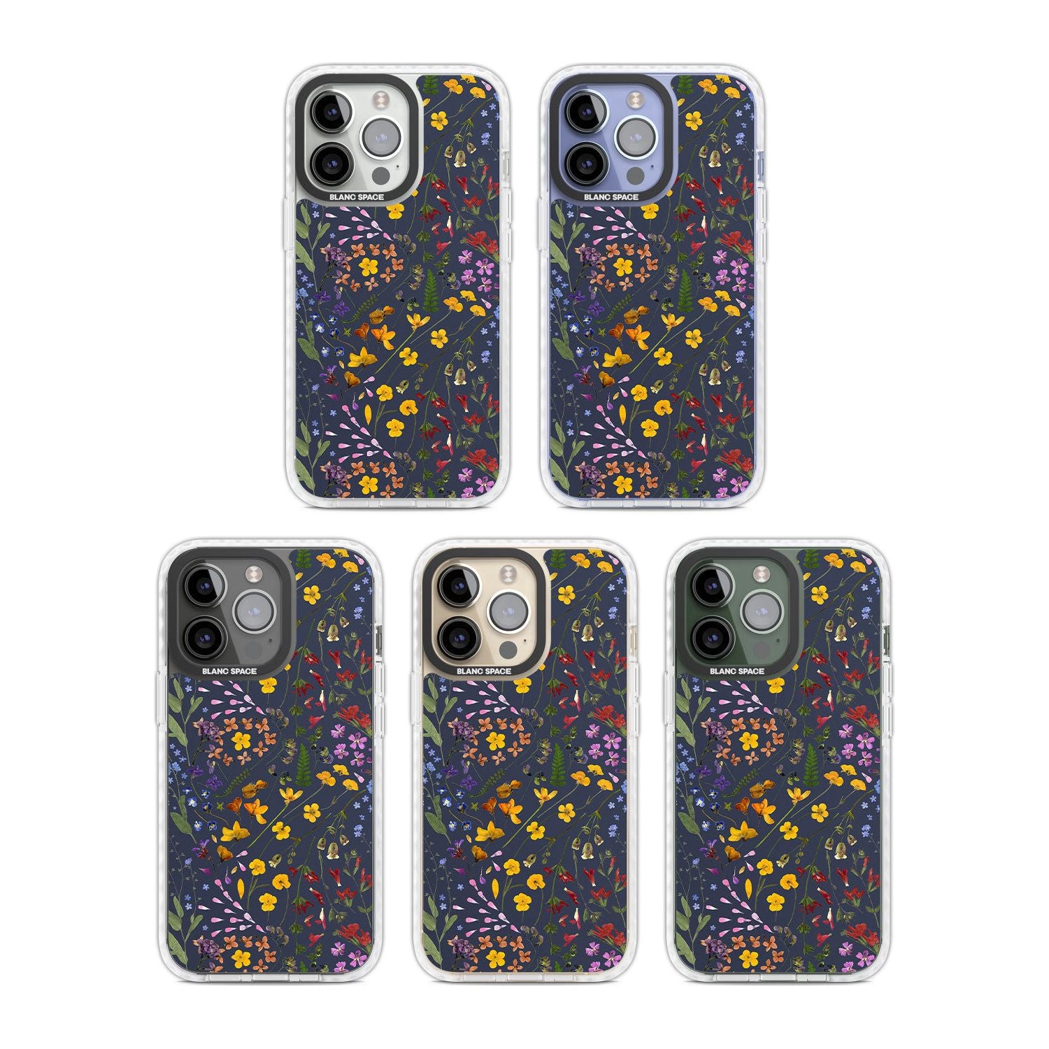 Wildflower Leaves Cluster Navy