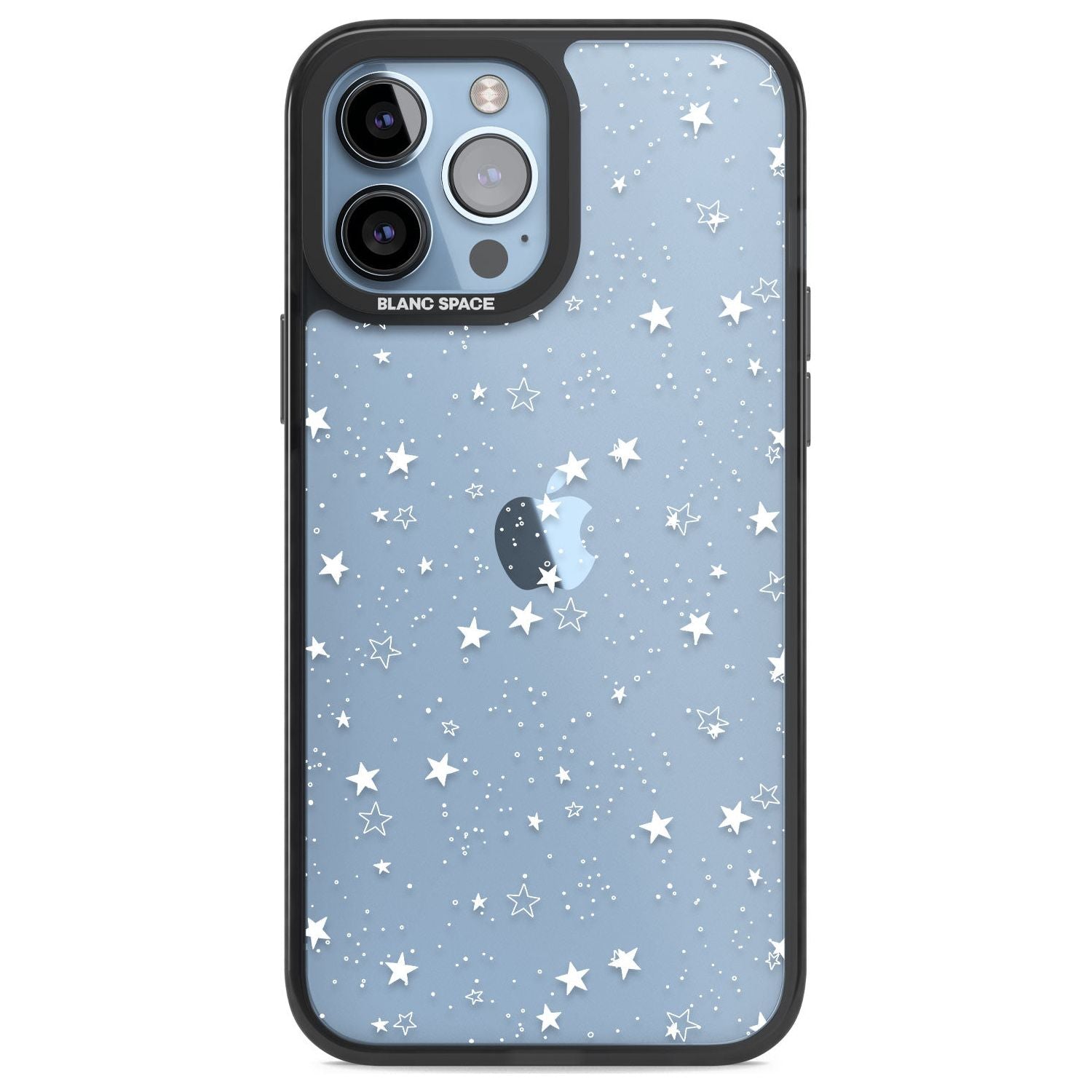 White Stars on Clear Phone Case for iPhone 14 Pro Max