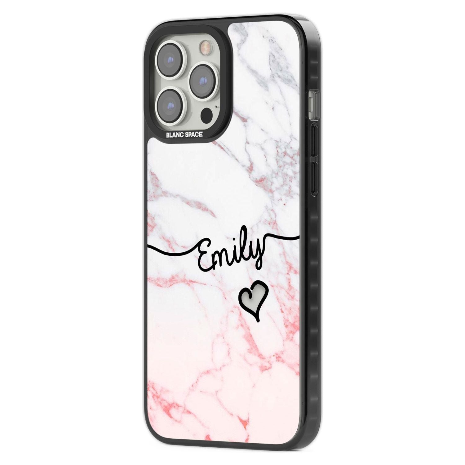 Personalised Pink Fade Marble Heart