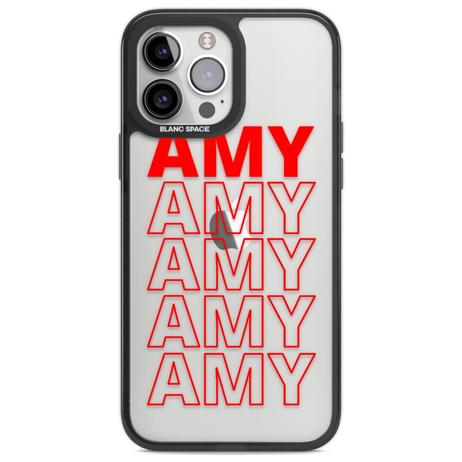 Personalised Clear Text 5B Custom Phone Case iPhone 13 Pro Max / Black Impact Case,iPhone 14 Pro Max / Black Impact Case Blanc Space